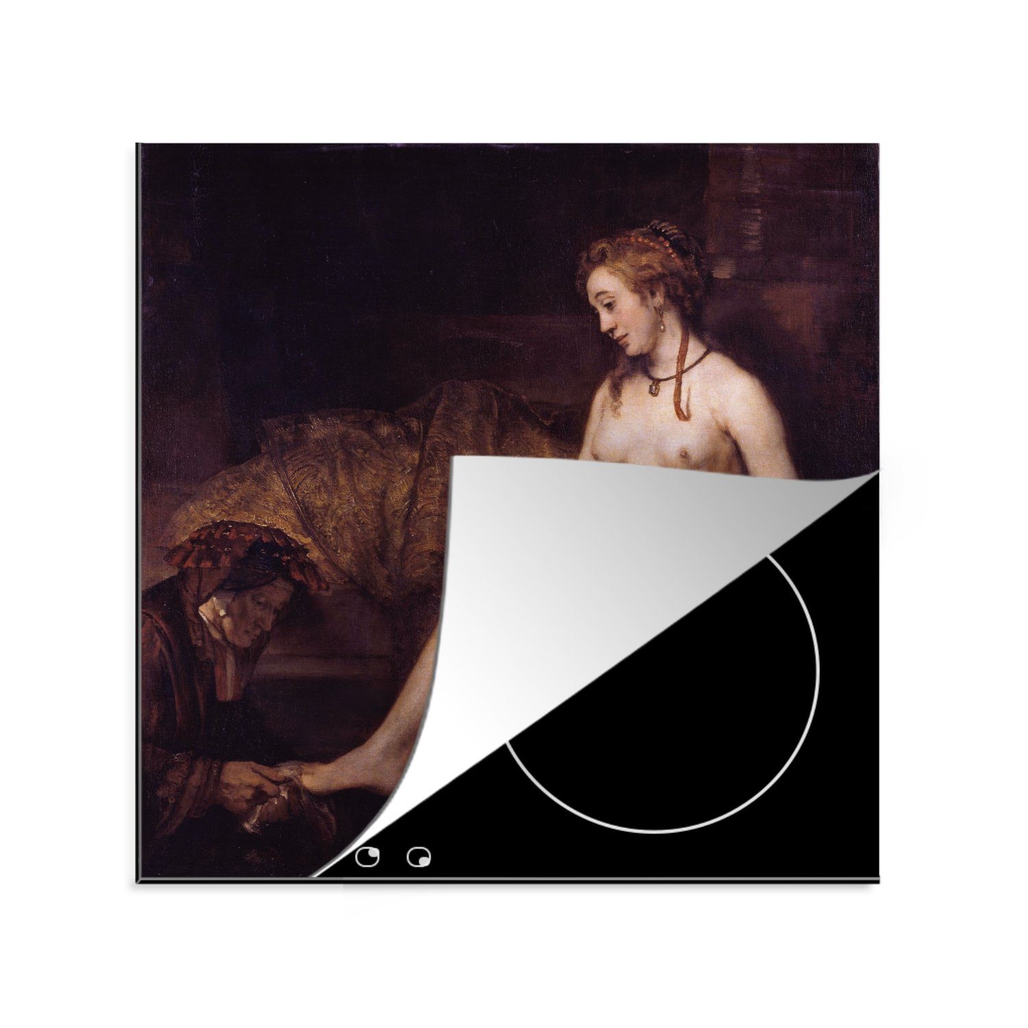 MuchoWow Herdblende-/Abdeckplatte Bathsheba Ceranfeldabdeckung, für cm, Vinyl, küche Arbeitsplatte tlg), van 78x78 - Badewanne (1 Rijn, Rembrandt der in