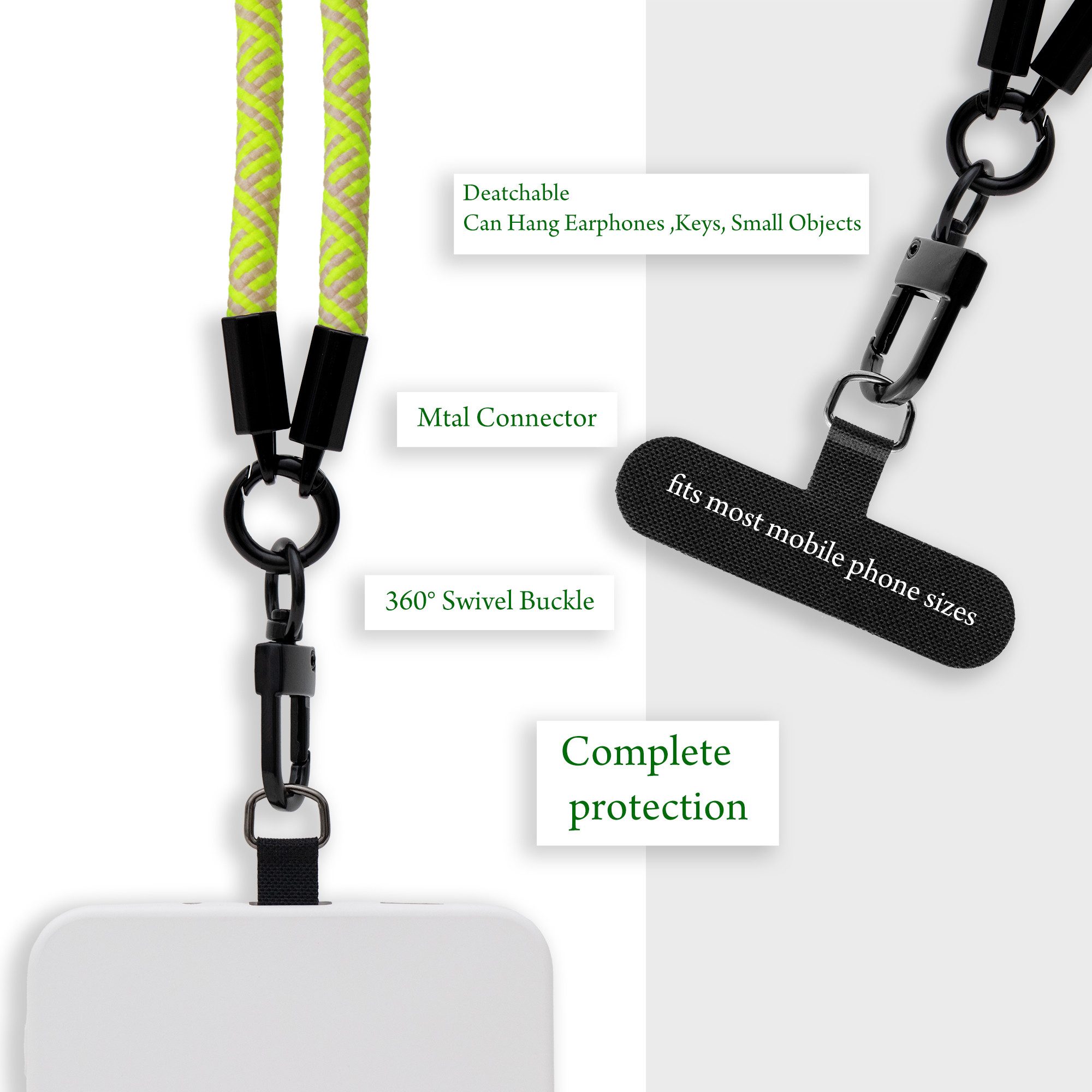 Cadorabo Handykette für Motorola MOTO C PLUS Kette Motorola MOTO C PLUS, Handykette für Schutzhülle mit verstellbarem Kordelband Necklace