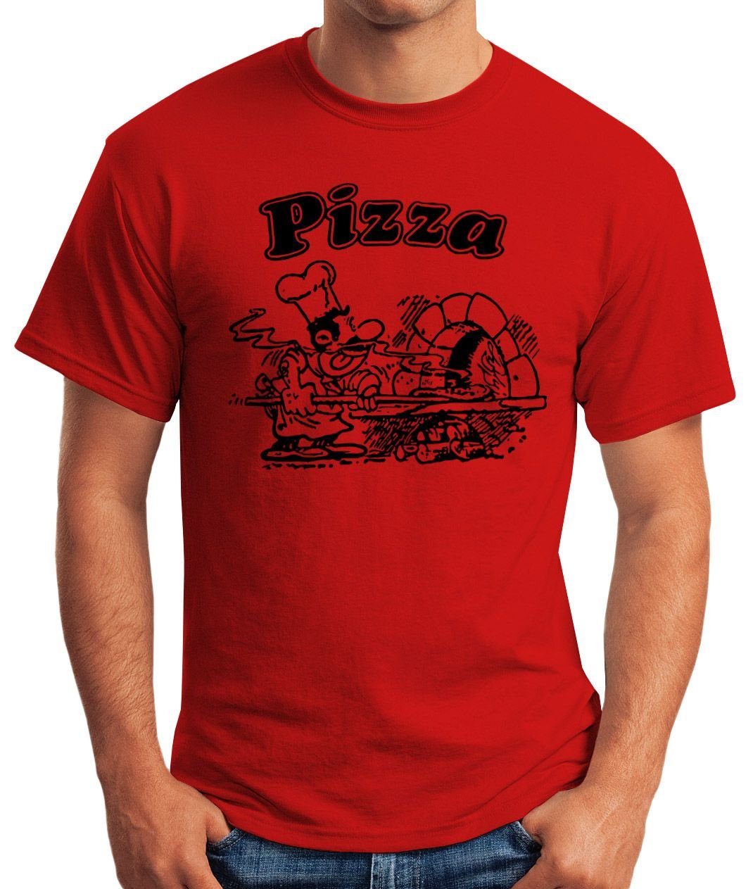 MoonWorks Print-Shirt Pizza Shirt Schachtel Motiv günstig online kaufen