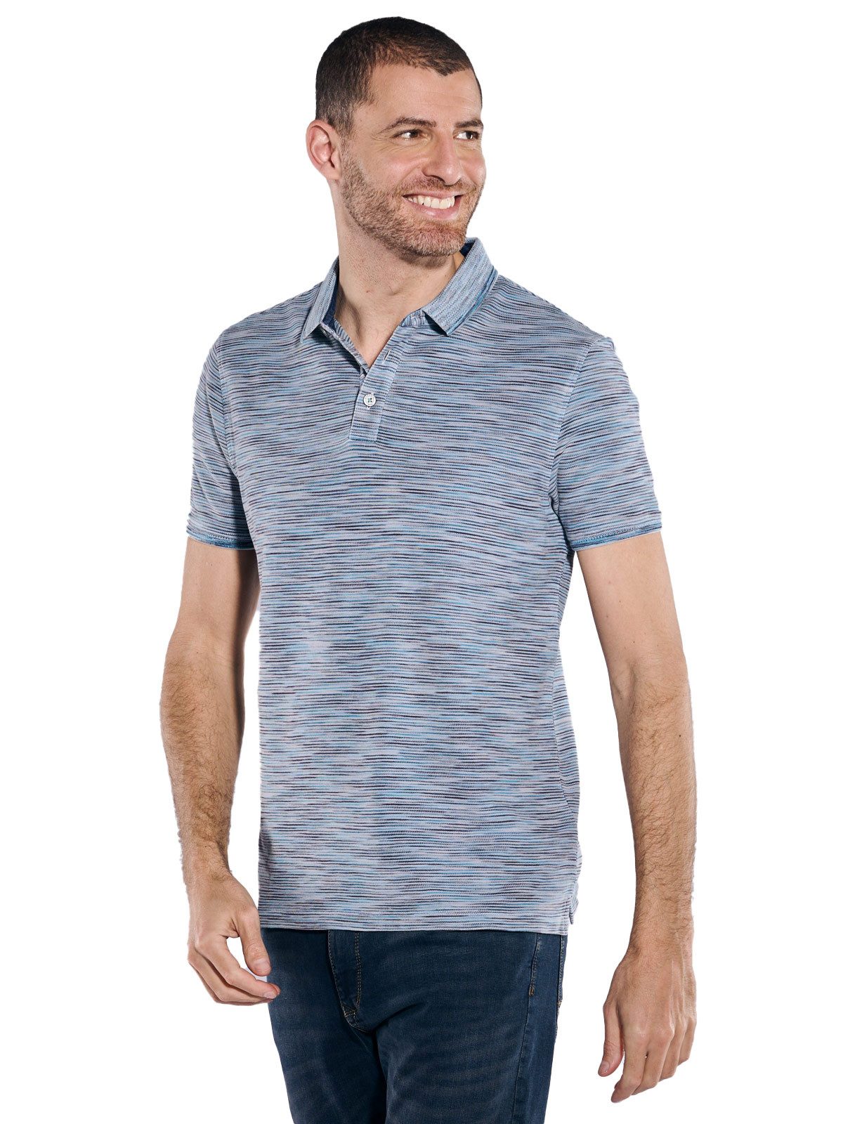 Poloshirt Herren Polo-Shirt meliert, Grau