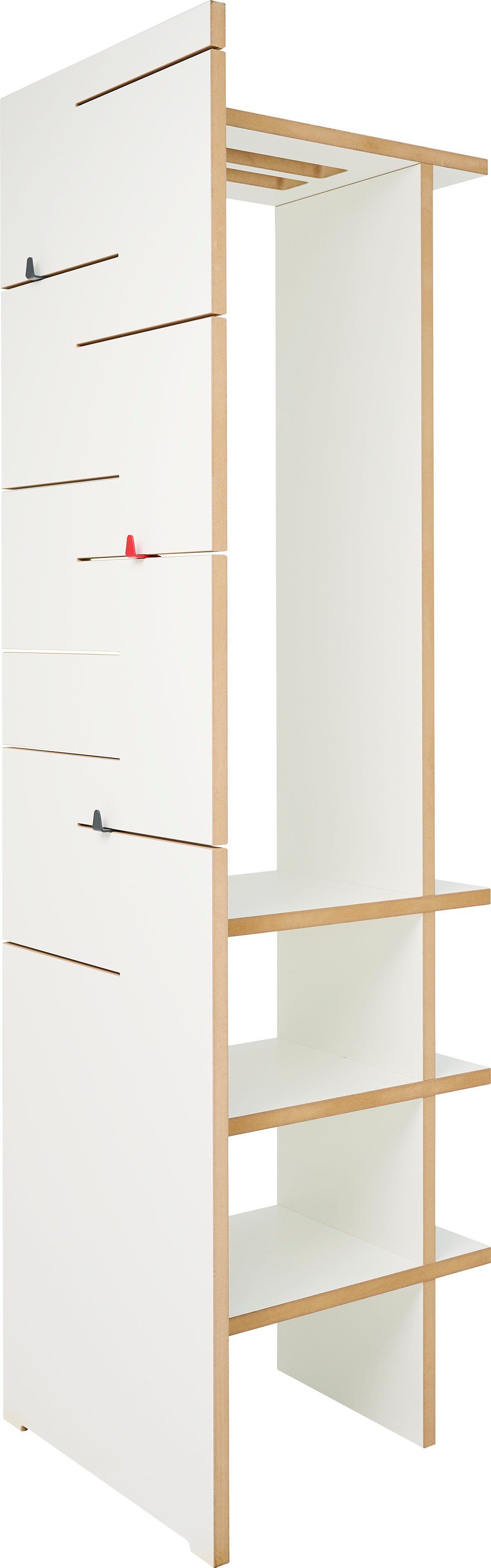 Tojo Garderobe angeber 500 + 800, kann frei oder an der Wand stehen, Breite/Höhe: 50/180 cm