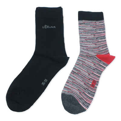 s.Oliver Langsocken s.Oliver Socks (Packung, 2-Paar, 2 Paar) Damen Unisex Herren Socken Freizeitsocken Baumwolle Ringel