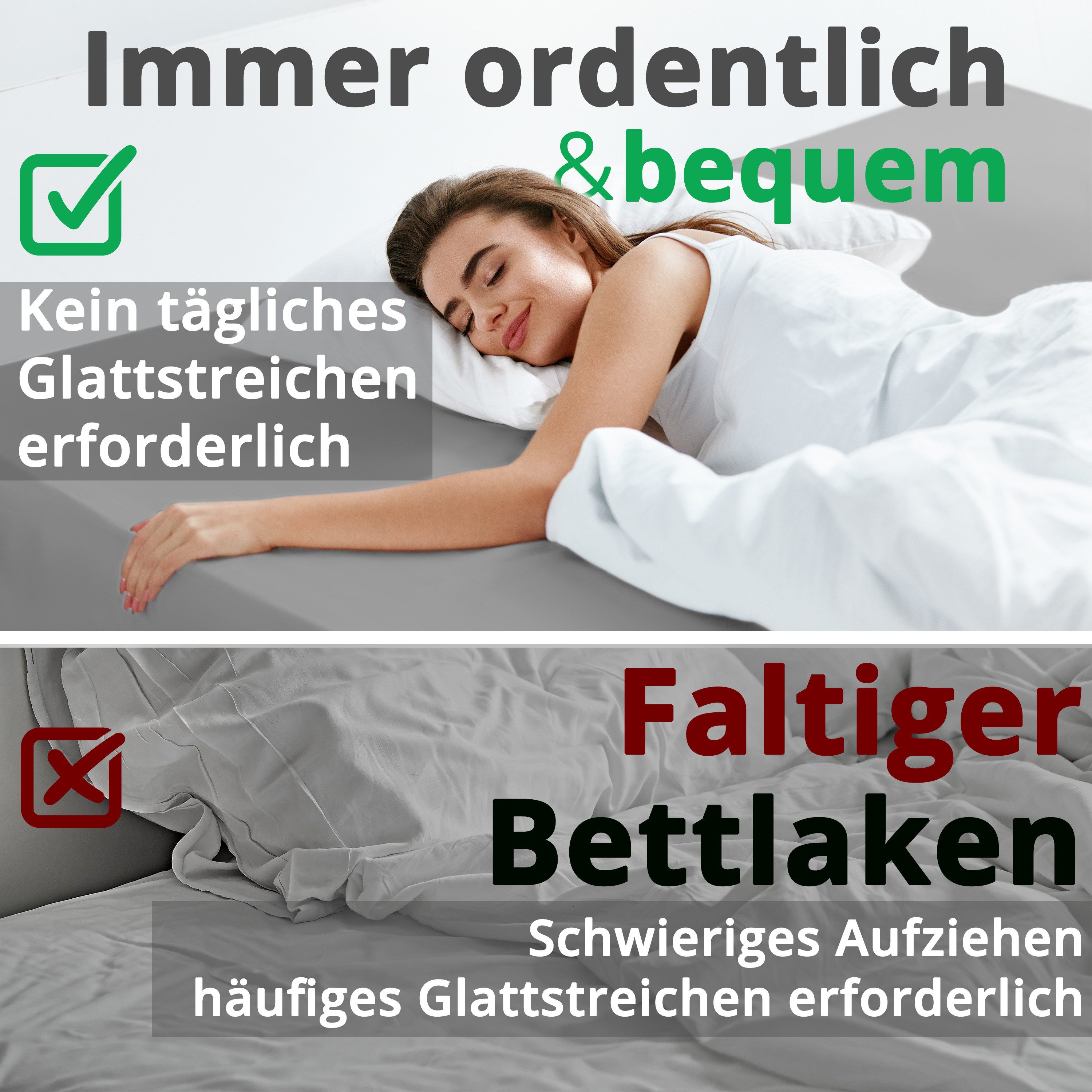 DecoHomeTextil Heimtextilmanufaktur Spannbettlaken Greenline Spannbettlaken Premium Jersey aus 100% Baumwolle – Bild 4 von 5