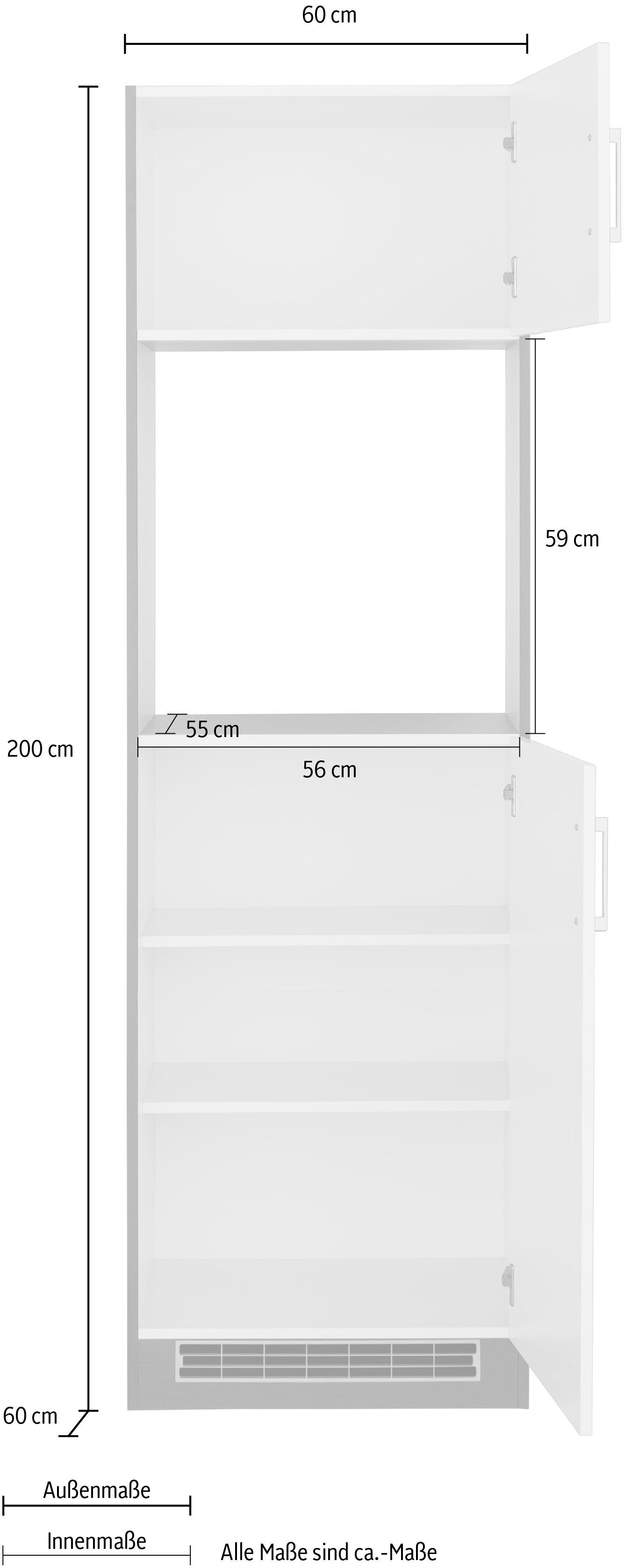 Breite MÖBEL weiß/ graphit cm Backofenumbauschrank 60 HELD Paris