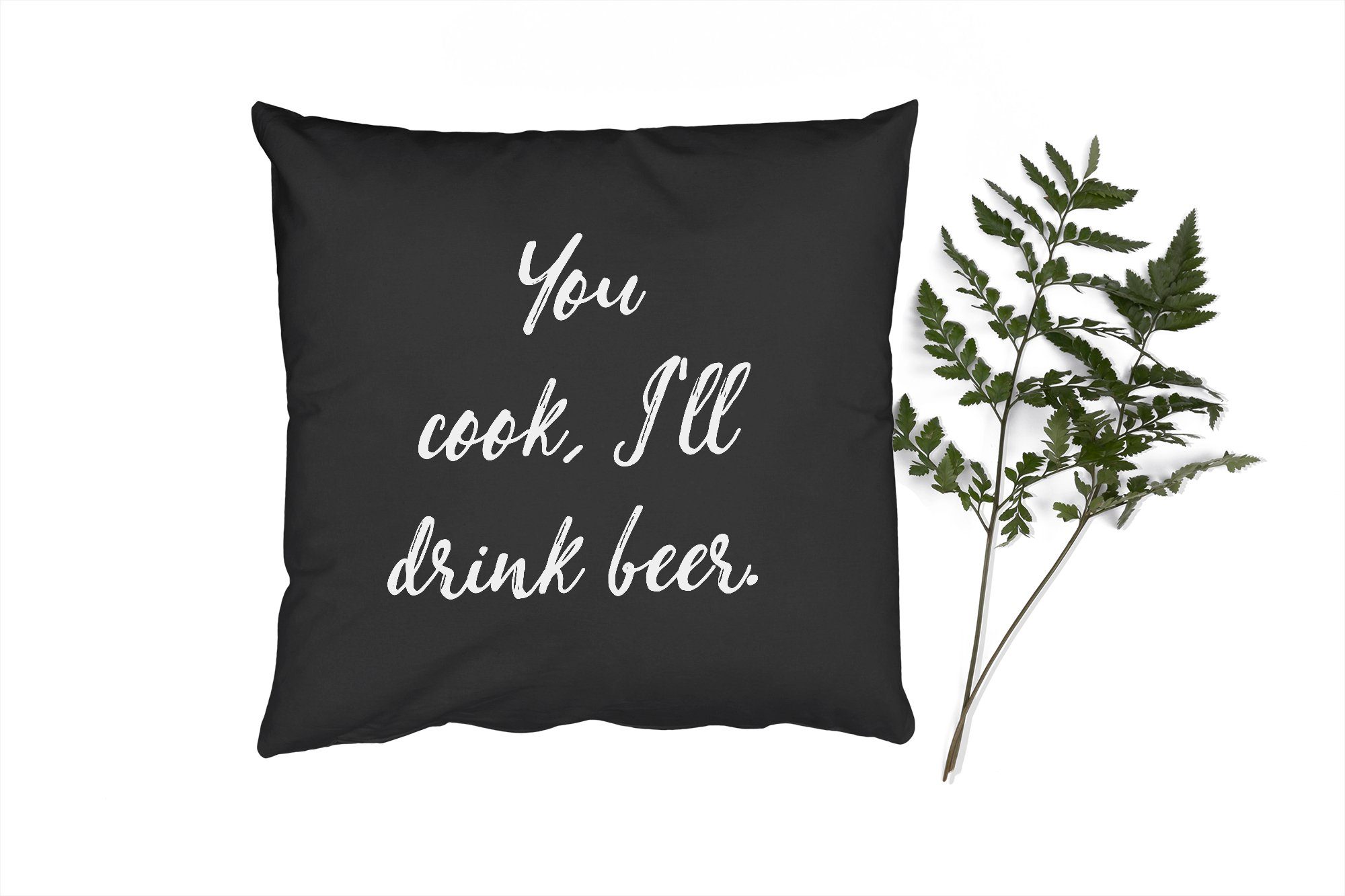 MuchoWow Dekokissen Zitate Bier Trinken Sprichwörter Du kochst