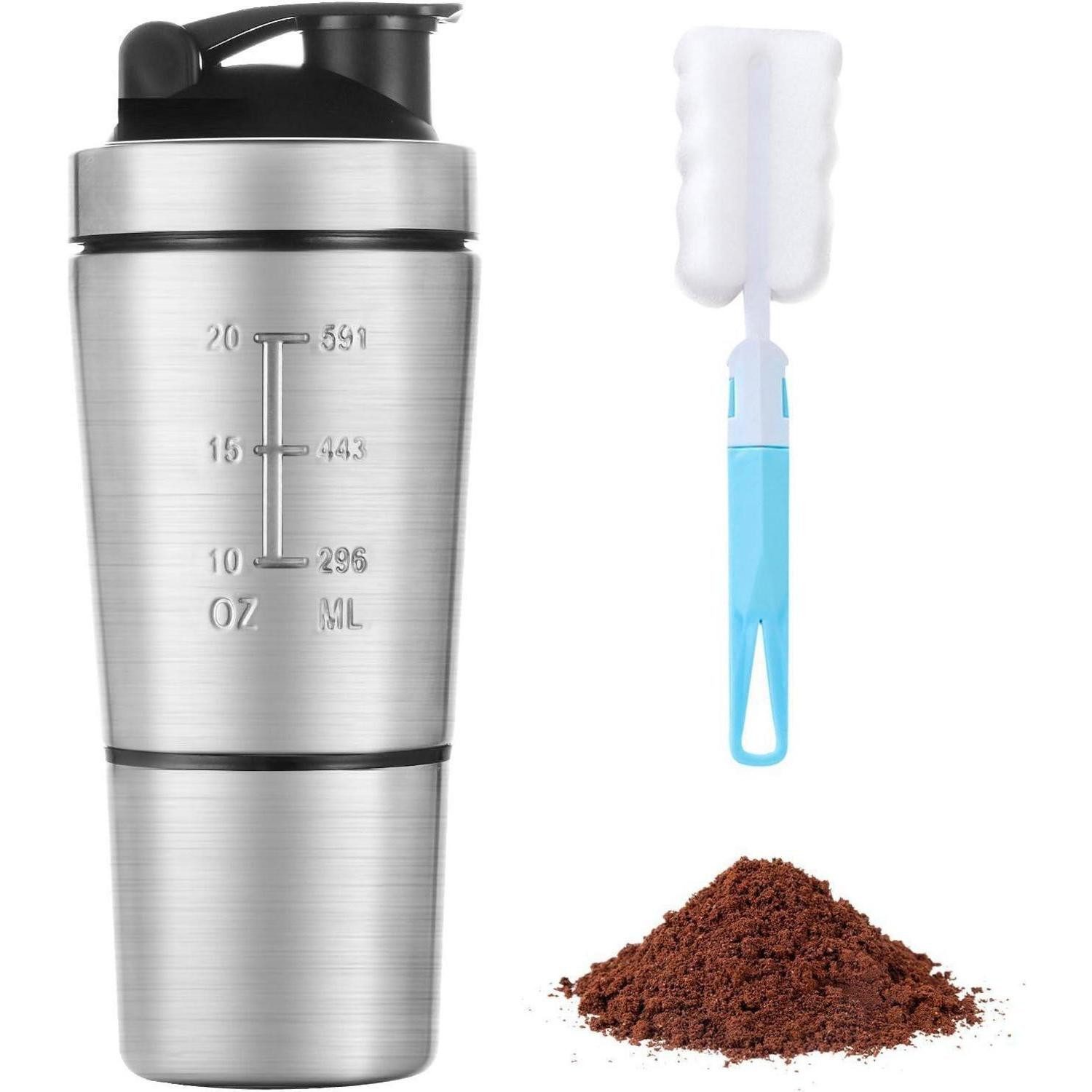 Protein Shaker Edelstahl Protein Shaker 700ml mit Shaker Balls BPA-frei