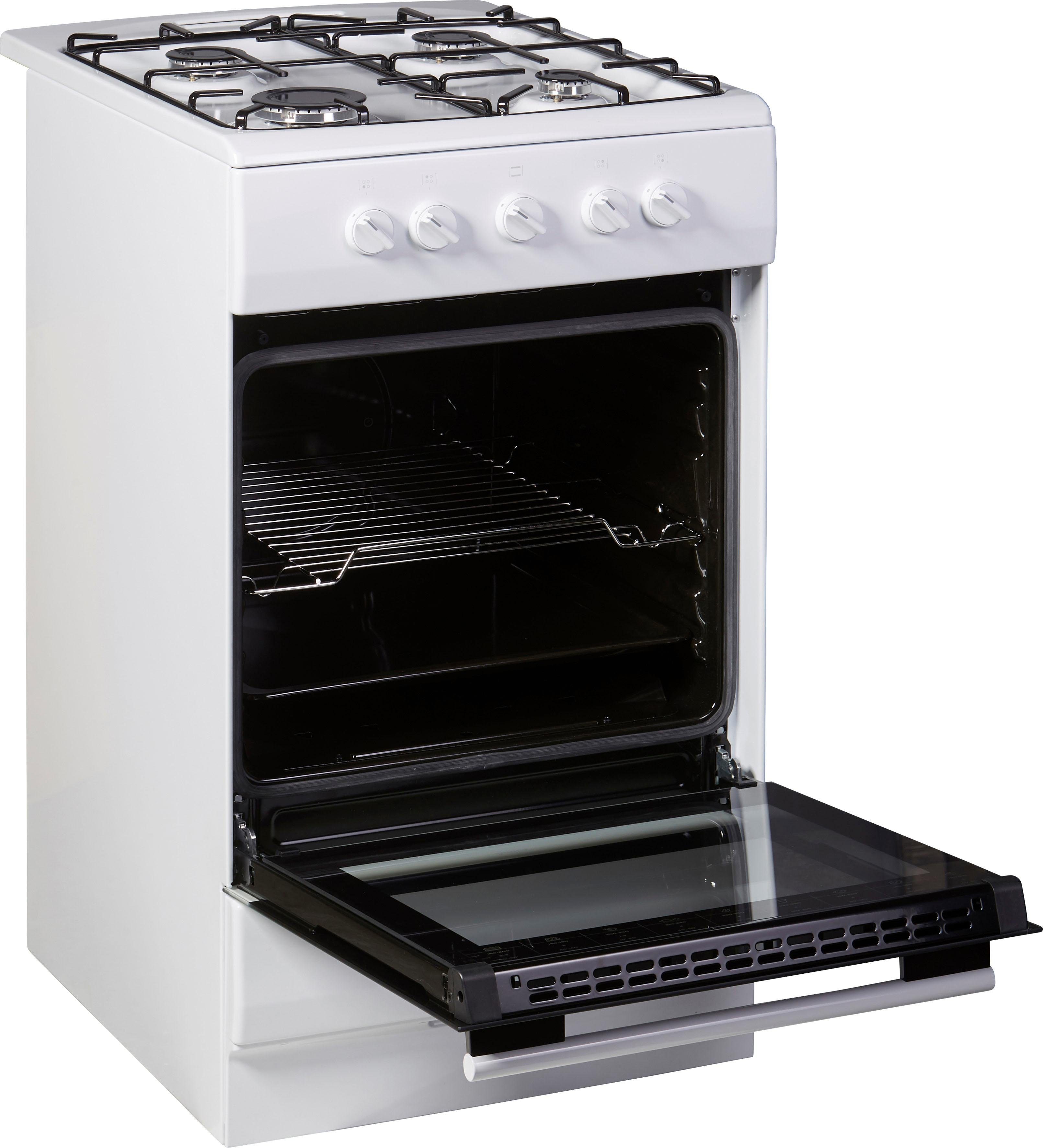 Amica Gas-Standherd SHGG 11502 W, Klassisches Kochen mit direkter Gasflamme und vertrauter Bedienung