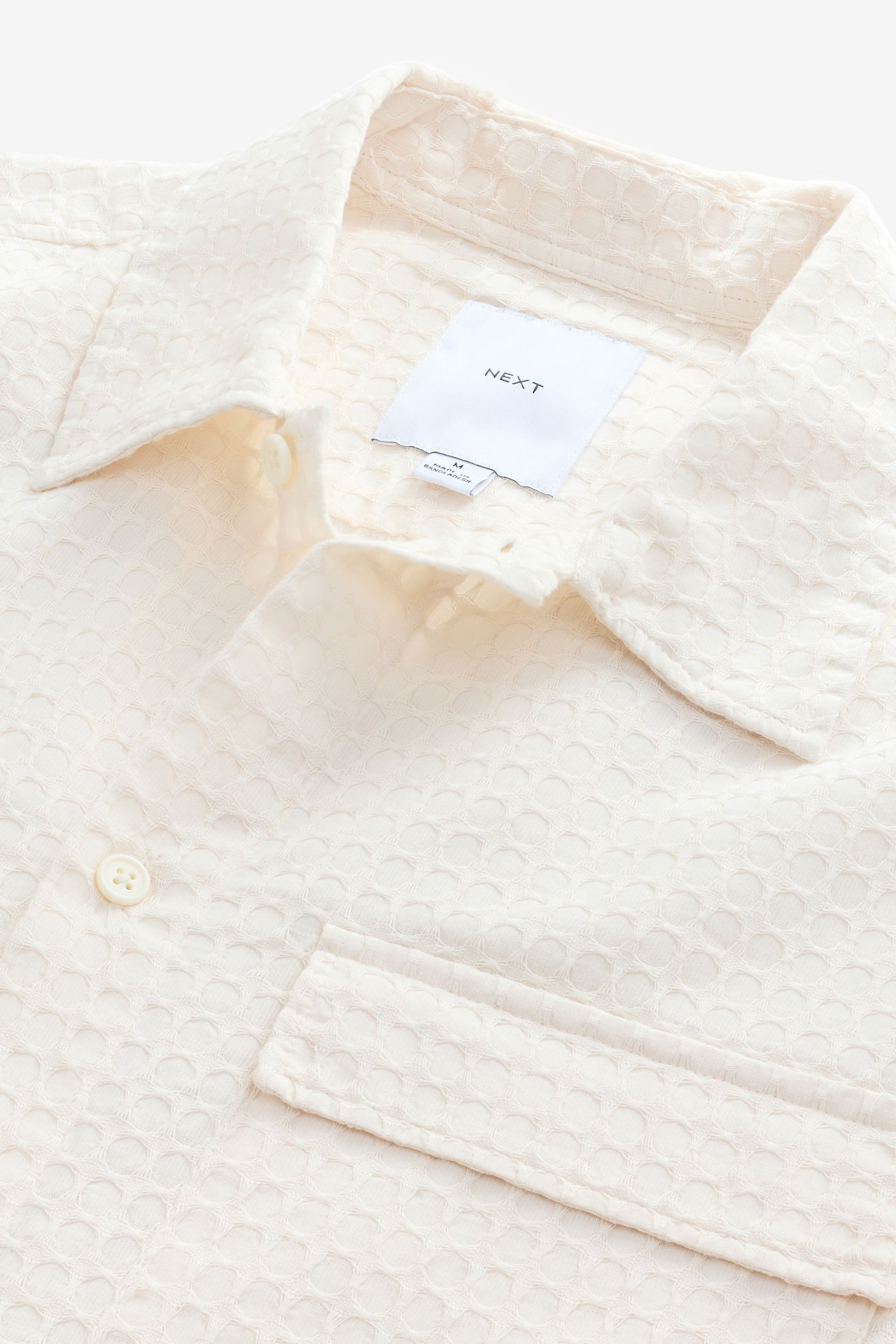 Next Langarmhemd Langarmhemd in Waffelstruktur 100 % Baumwolle (1-tlg)