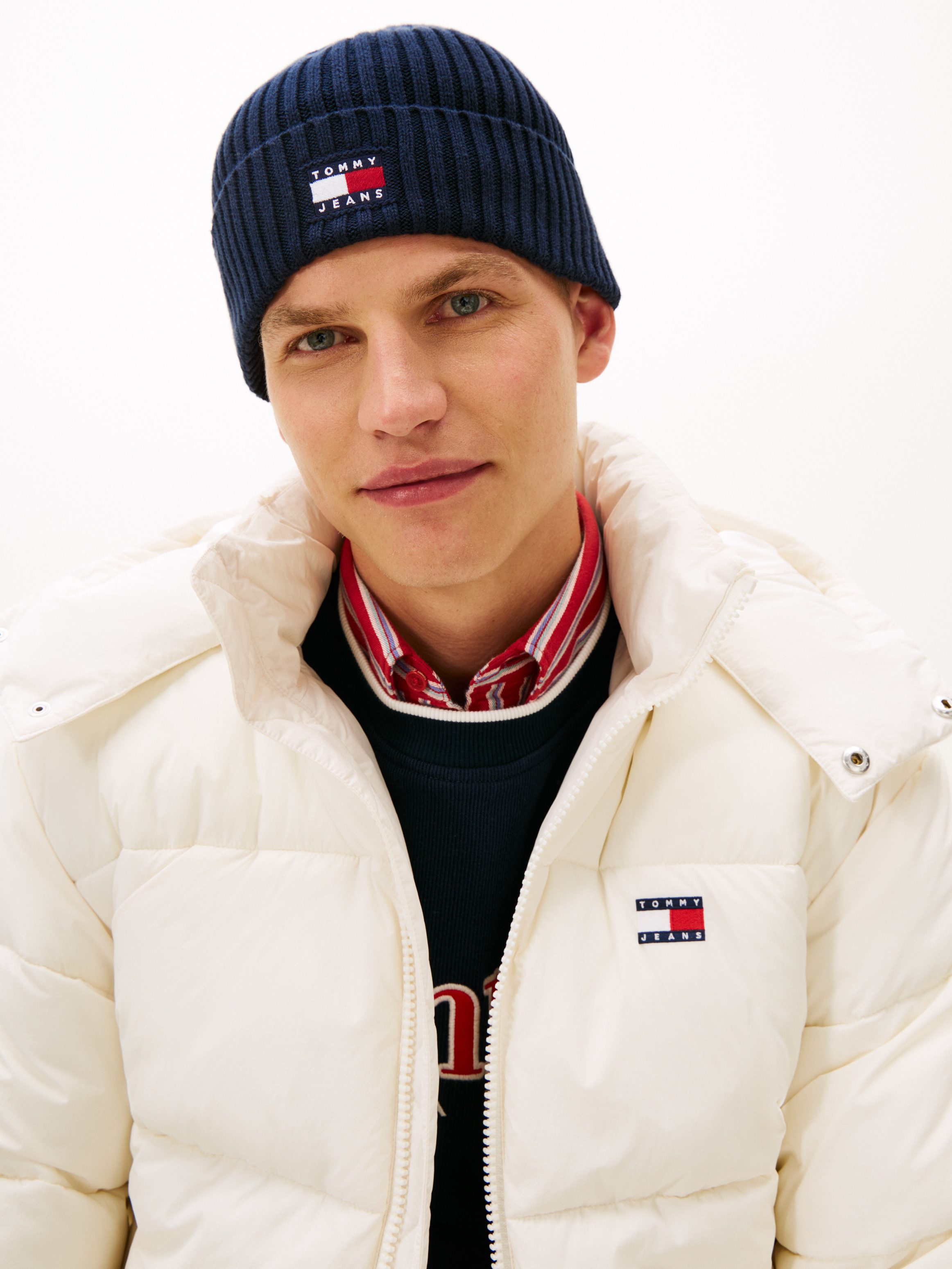 Tommy Jeans Beanie TJM HERITAGE CORE Rippstrick, Umschlag, normale Passform