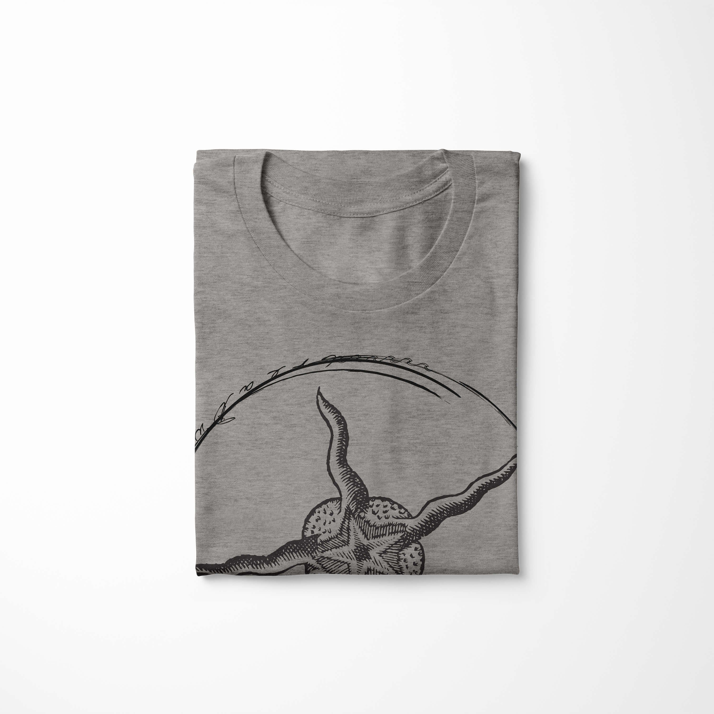 T-Shirt Tiefsee Sea und T-Shirt Art feine Serie: Creatures, 019 Sinus Sea Struktur Ash - Schnitt / sportlicher Fische