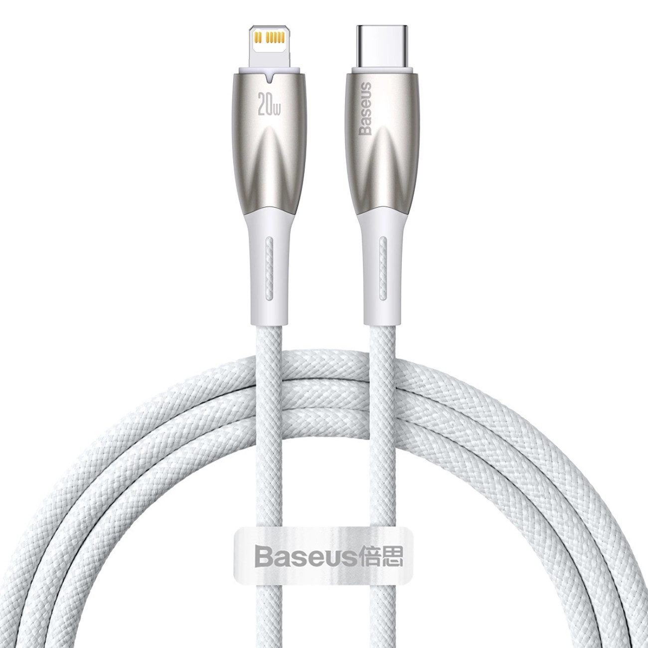 Baseus Glimmer USB-Kabel, USB-C, USB-C, Lightning (100 cm), PD 20 W Schnellladen, USB-C zu Lightning, 1 m Länge