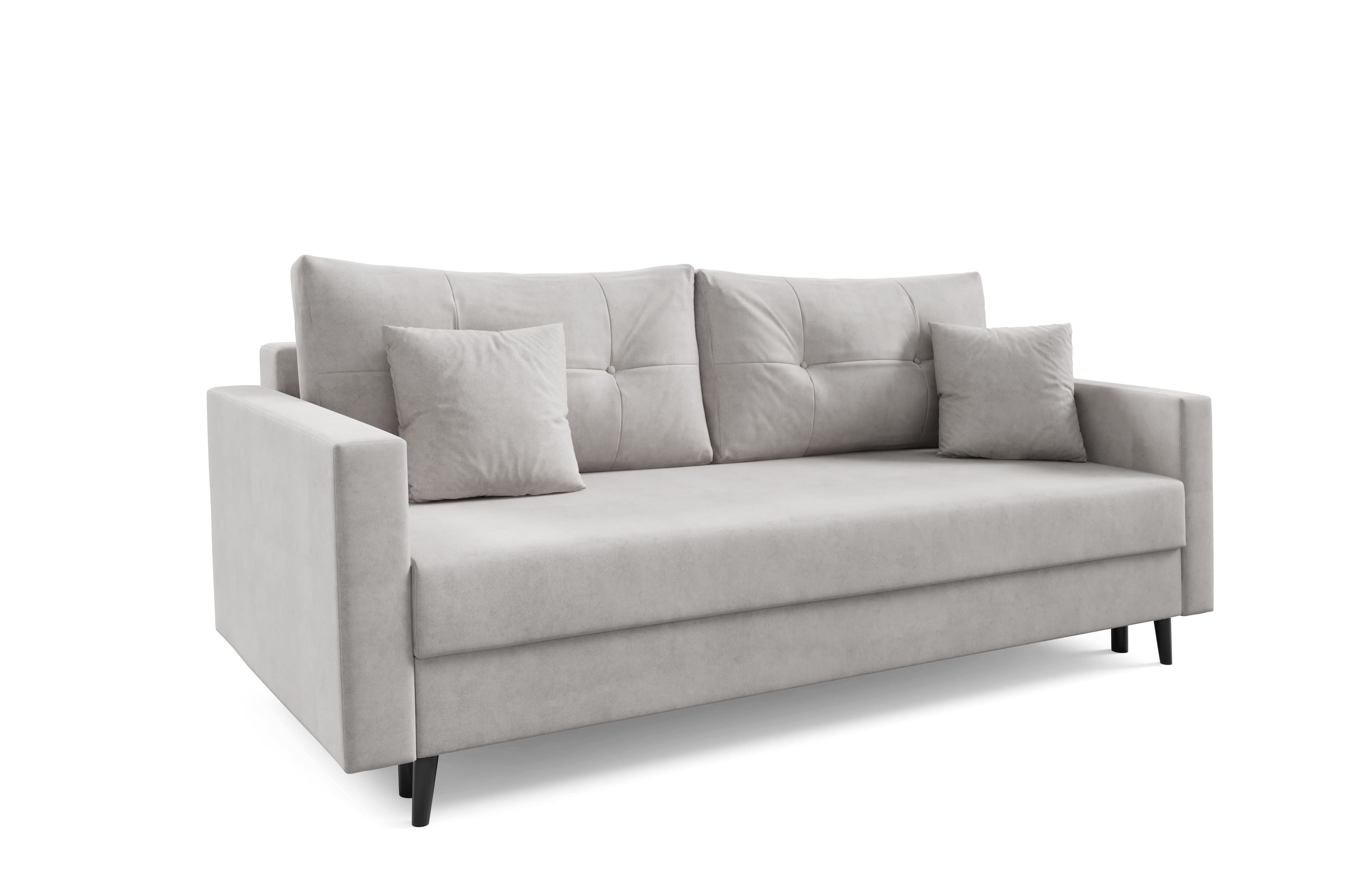 MOEBLO Sofa TREVOR, Modernes Design und komfortable Schlaffunktion für Ihr Zuhause, Couch Polstermöbel Sitzmöbel Wohnzimmermöbel 2-Sitzer-Sofa Stoffsofa, Modernes Design und Vielseitiger Komfort, -(BxHxT):208x96x98 cm
