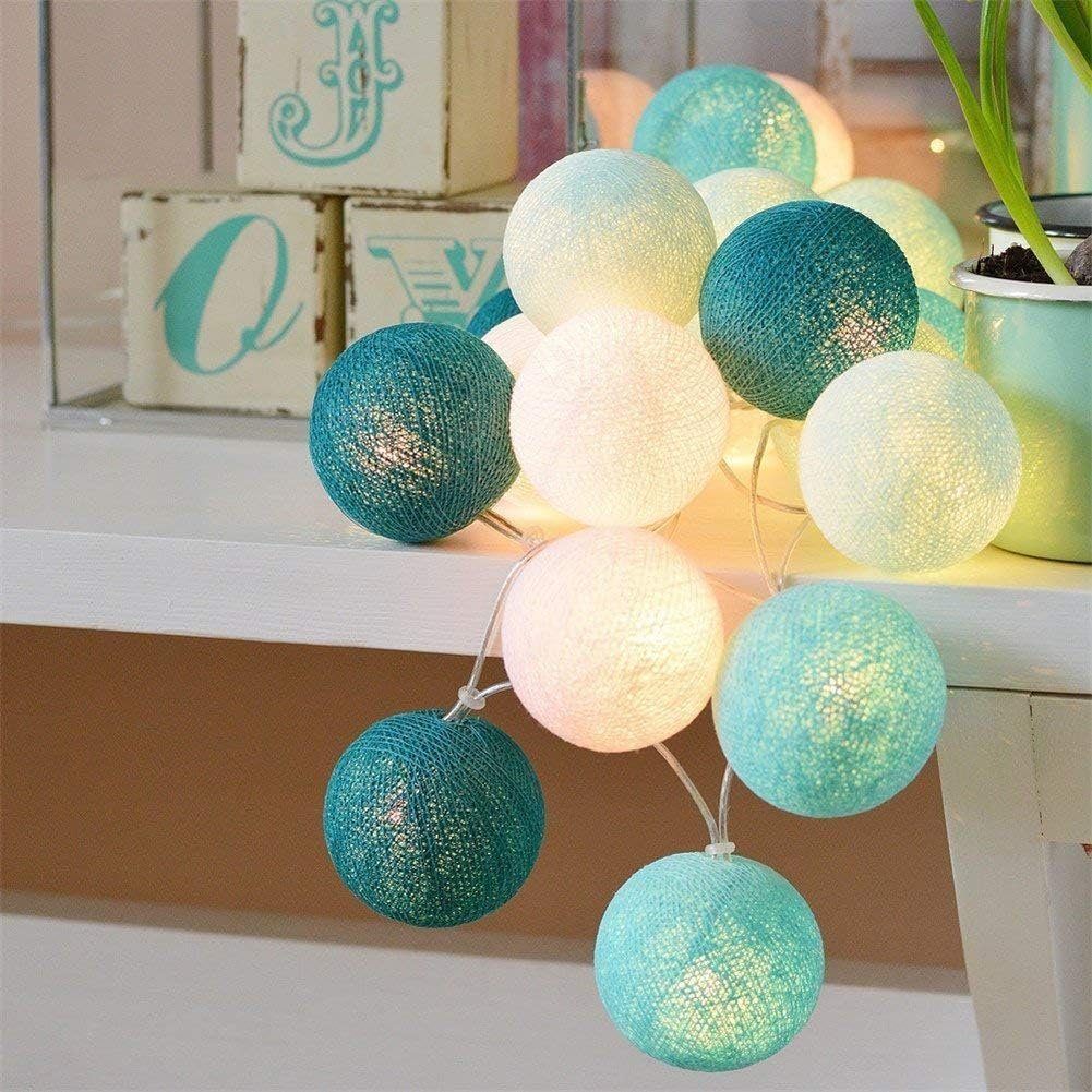 Ball Weihnachten,Hochzeit,Party mit Cotton für Lichterkette Grün Stecker Jormftte LED-Lichterkette