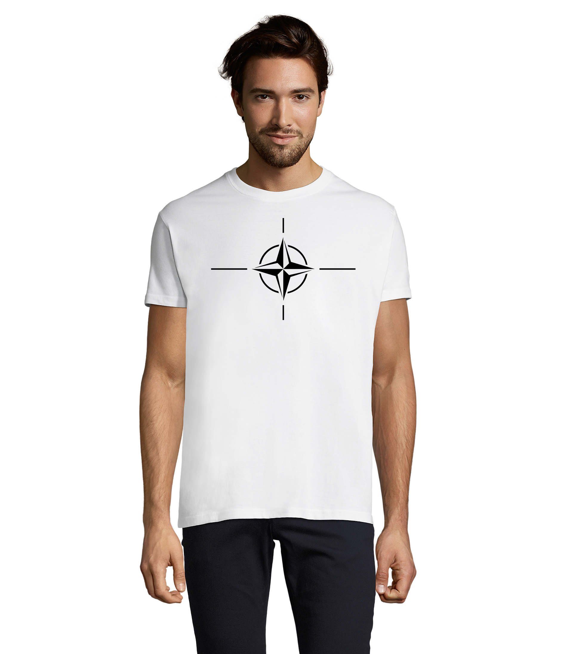 Weiß T-Shirt & Peace Army USA Ukraina Bündnis Herren Blondie Brownie Print Nato