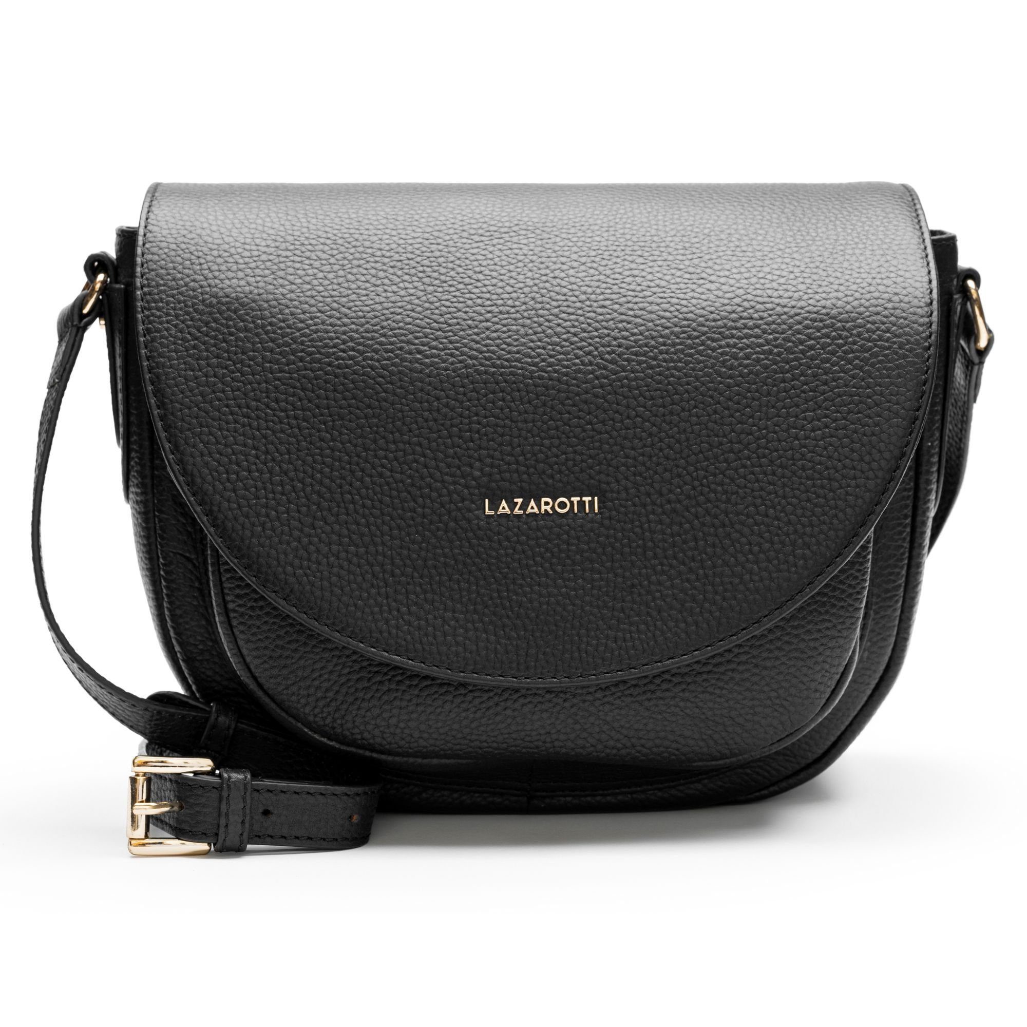 Leder Leather, black Umhängetasche Bologna Lazarotti