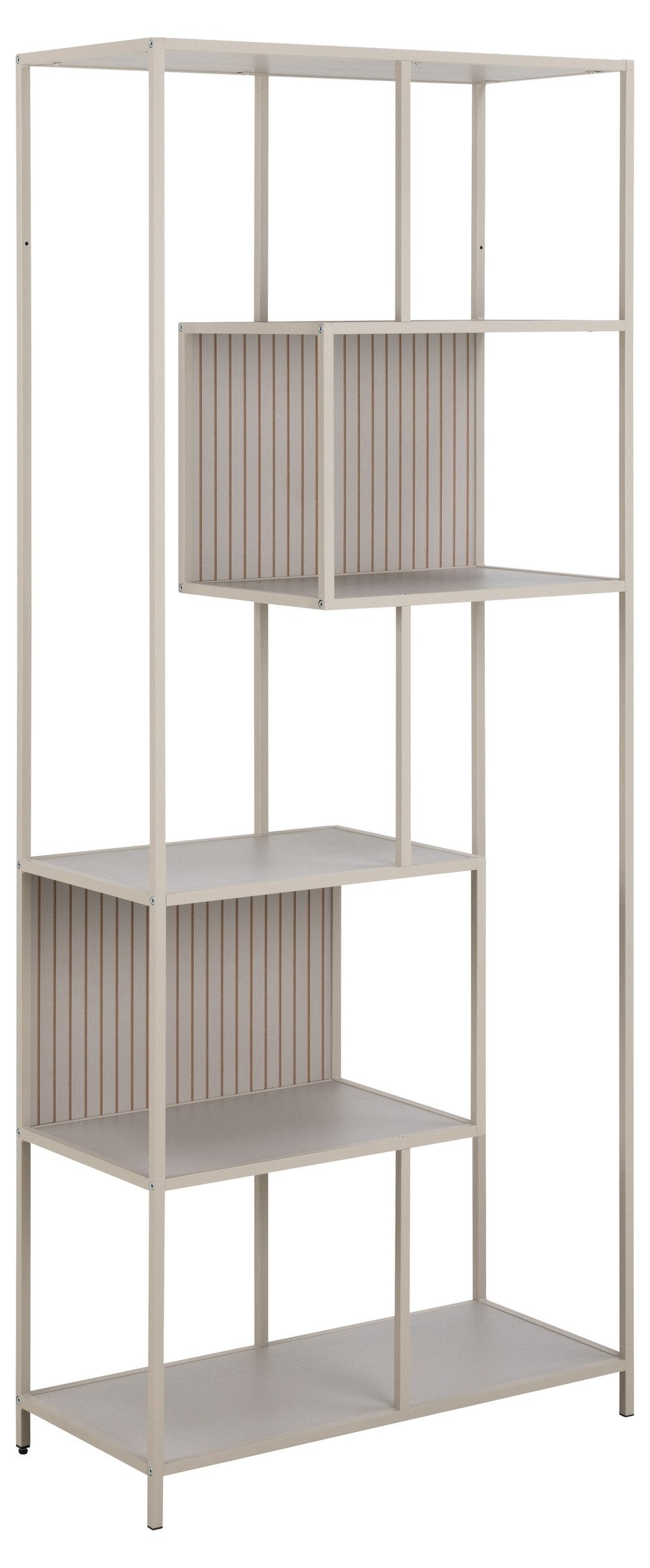 freiraum Standregal Seaford, in grau, Metall / Hozwerkstoff - 77x185x35cm (BxHxT)