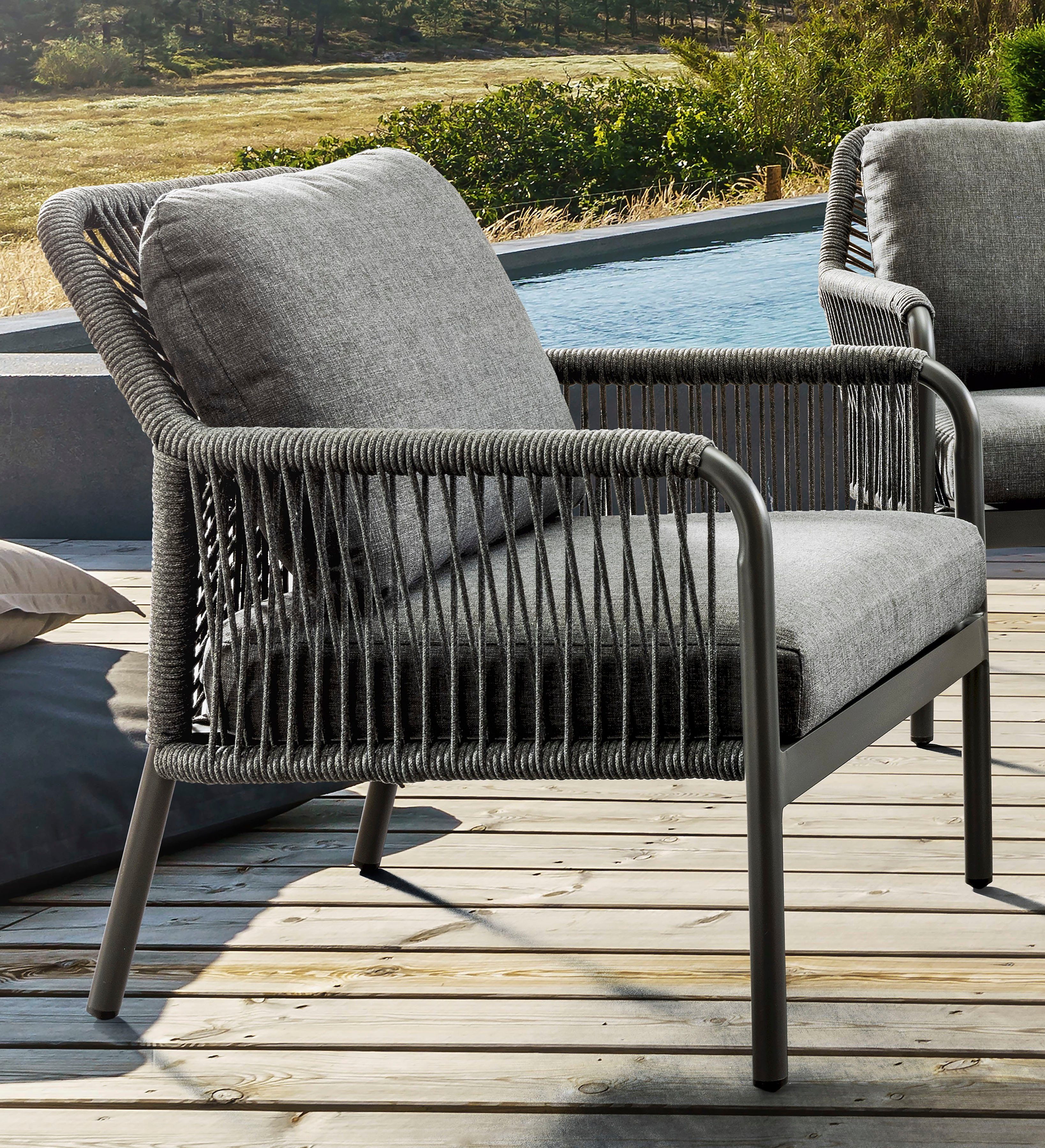 Destiny Gartenlounge-Set Sofa, Tische Sessel, 40x50 anthrazit Ø 2 12-tlg), 1 (Set, 2 cm, GENUA, u. 60x40 Ø