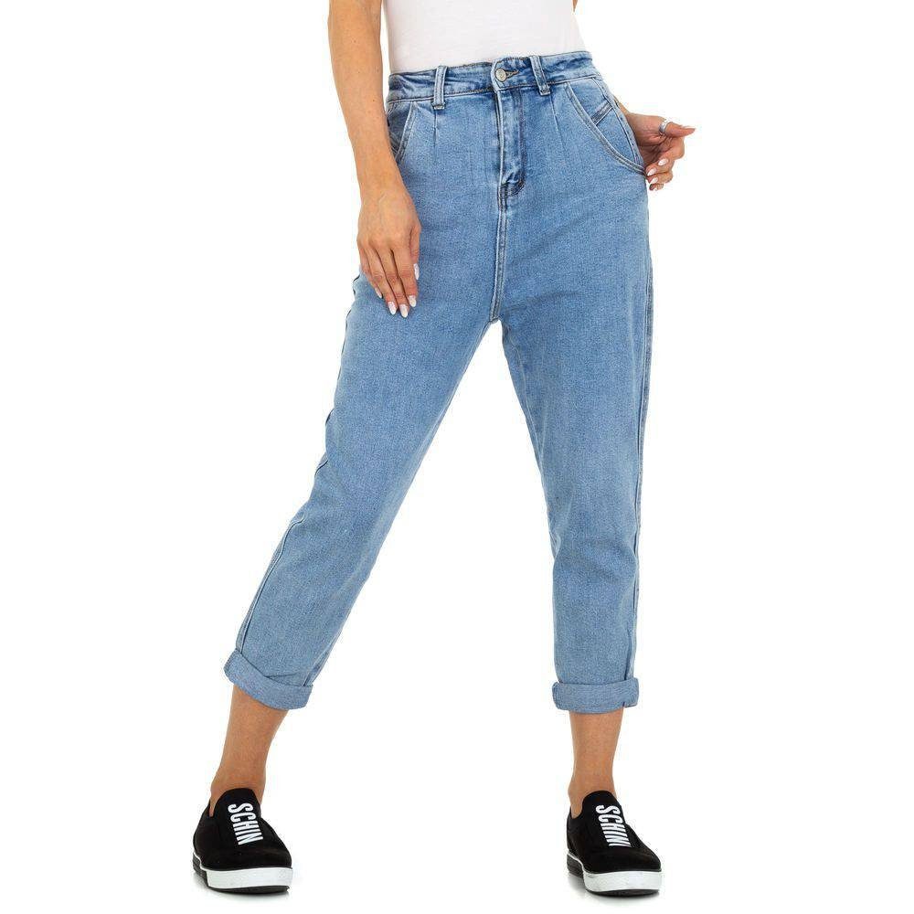 Jeansstoff Blau Relaxed Jeans Ital-Design Damen Fit Relax-fit-Jeans in