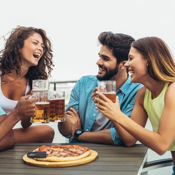 relaxdays Pizzaschneider Pizzaschneider mit Edelstahlklinge