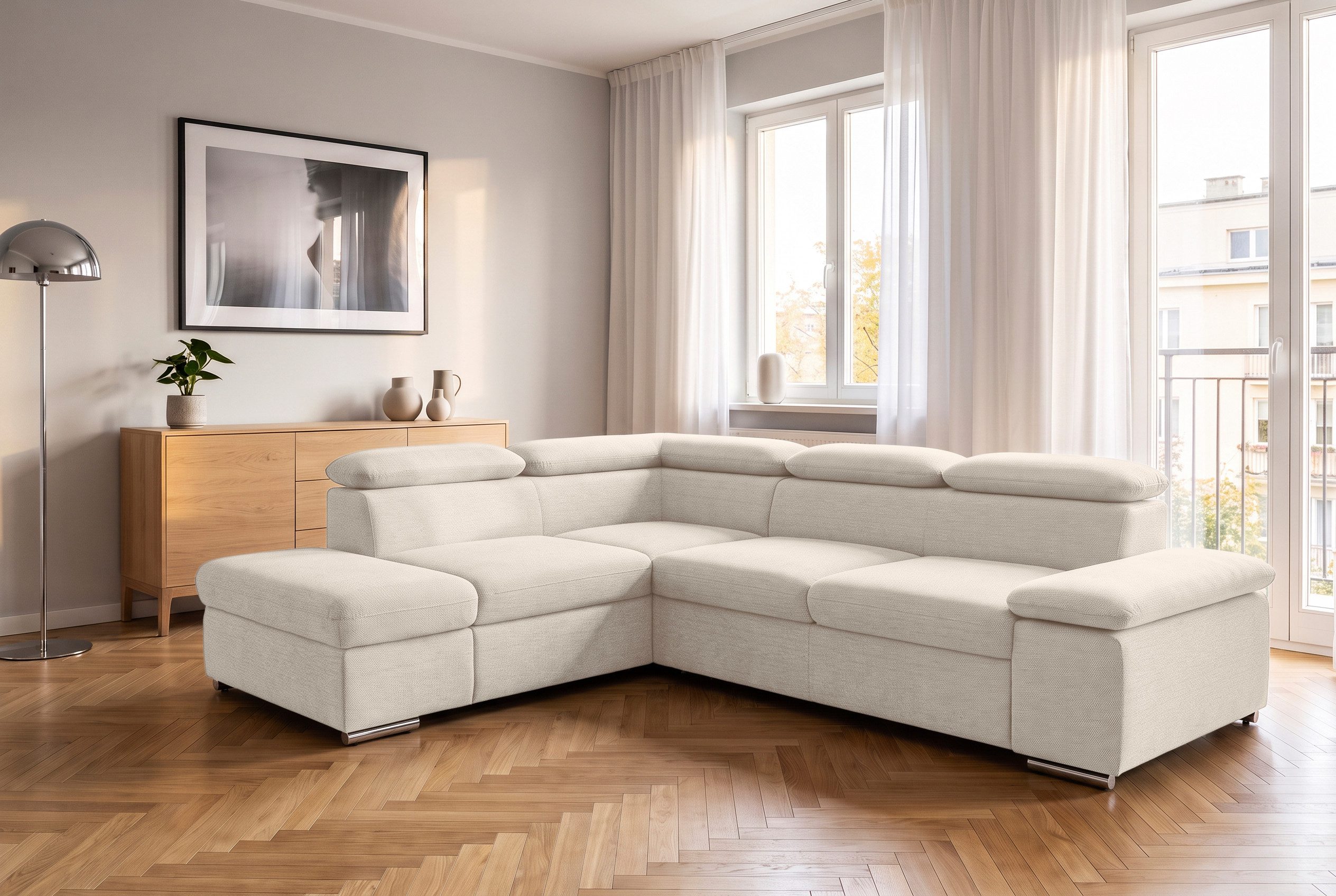 sit&more Ecksofa Valantine L-Form, B: 272 cm, Armteilverstellung, Kopfteilverstellung, mit Schlaffunktion, Komfortsofa, modern