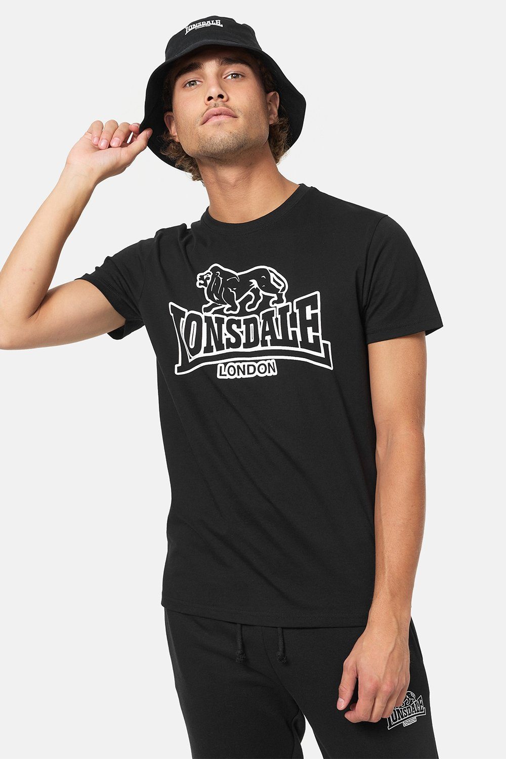 Lonsdale T-Shirt ALLANFEARN Black/White
