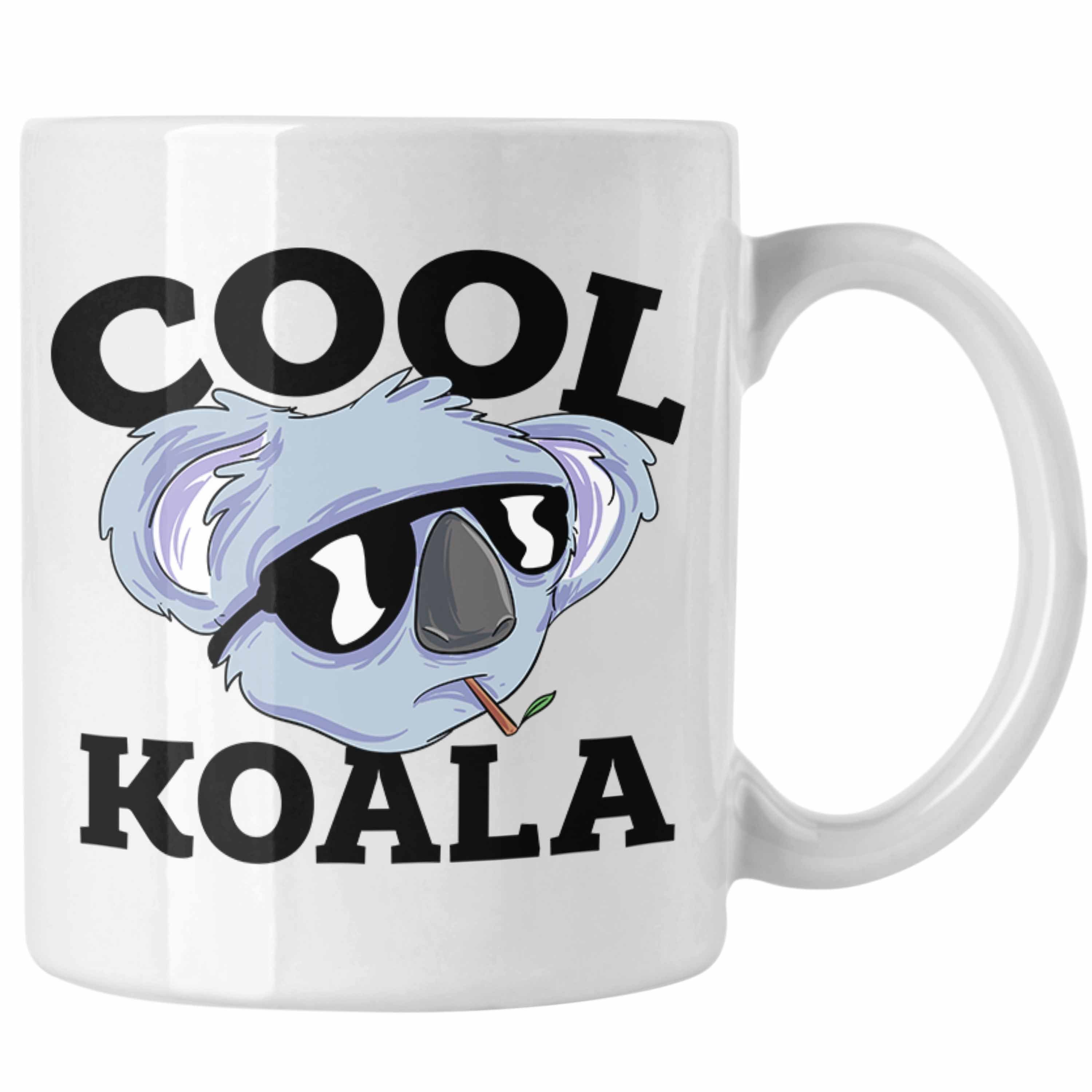 Trendation Tasse Tasse Koala Geschenkidee für Koala-Liebhaber Tasse Koala-Aufdruck Weiss