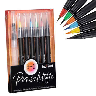 int!rend Pinselstift 7er Pinselstift-Set mit Aquarellfarben und Wassertankpinsel, (1-tlg), 7er Set Pinselstifte mit Aquarellfarben und Wassertankpinsel