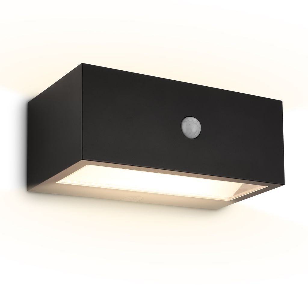 Briloner Leuchten Wandleuchte LED Wandlampe kabellos Akku USB-C Bewegungsmelder, LED wechselbar, 3000K - Warmweiß, 18,5x9,5x7,5 cm, Akku tauschbar, Indoor/Outdoor, Balkon, Hauswand