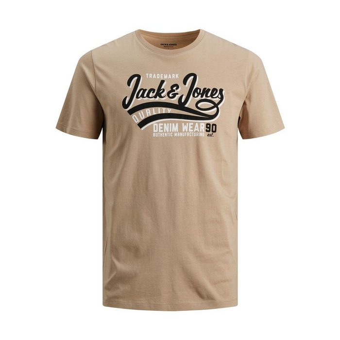 Jack & Jones T-Shirt JJELOGO TEE SS O-NECK 2 COL SS22 SN - 12199474 (1-tlg) 3662 in Beige
