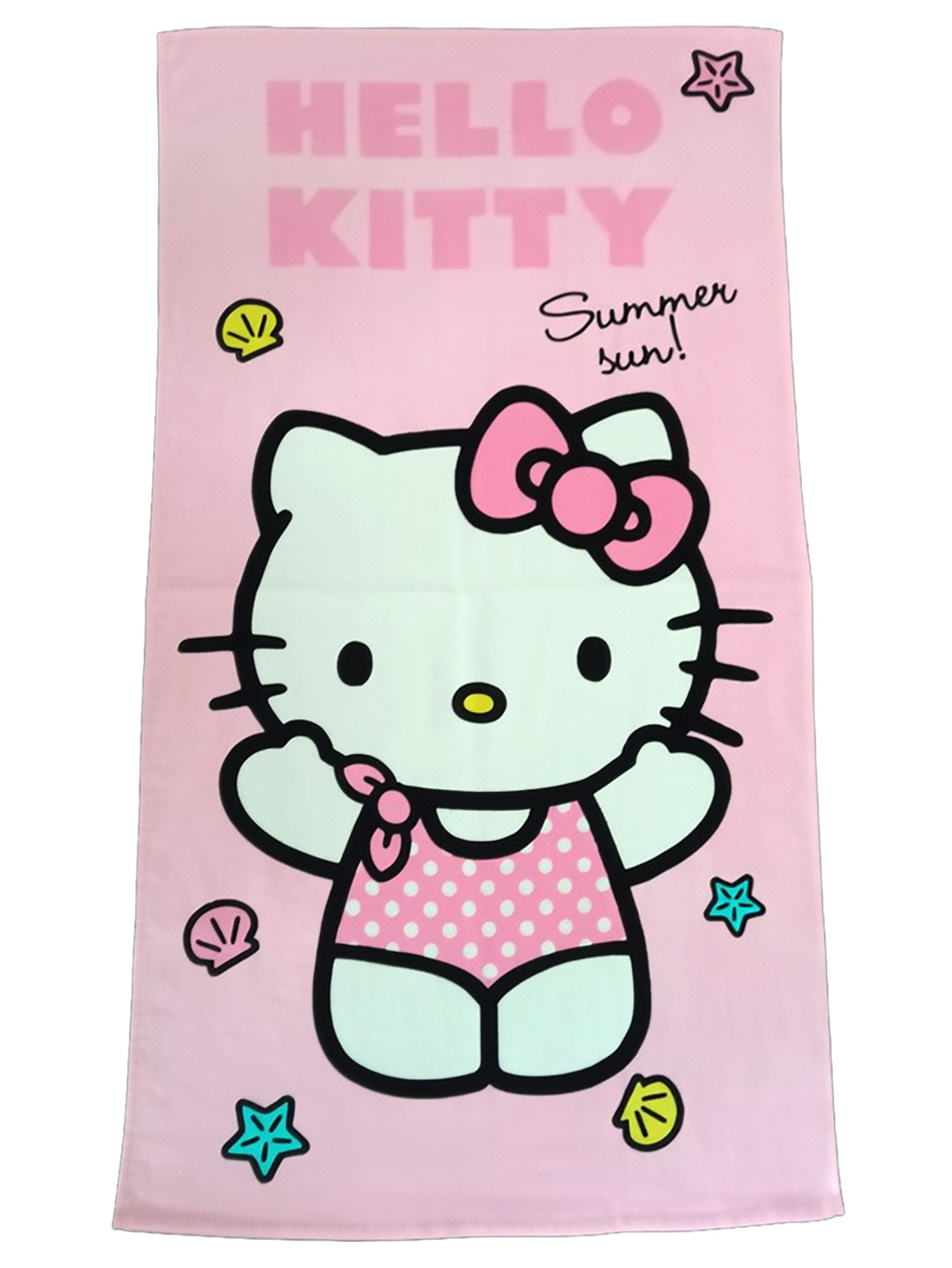 United Labels® Strandtücher Hello Kitty Strandtuch Summer Sun Badetuch Handtuch 120x60 cm