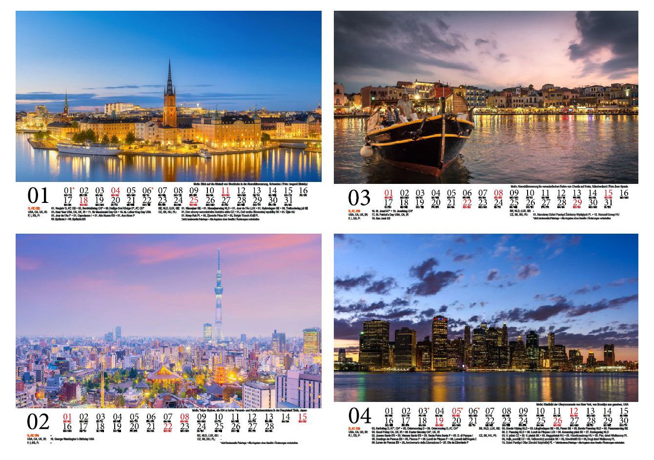 Seelenzauber Tischkalender Städtezauber City Lights DIN A5 Tischkalender für 2026 Nacht Städte