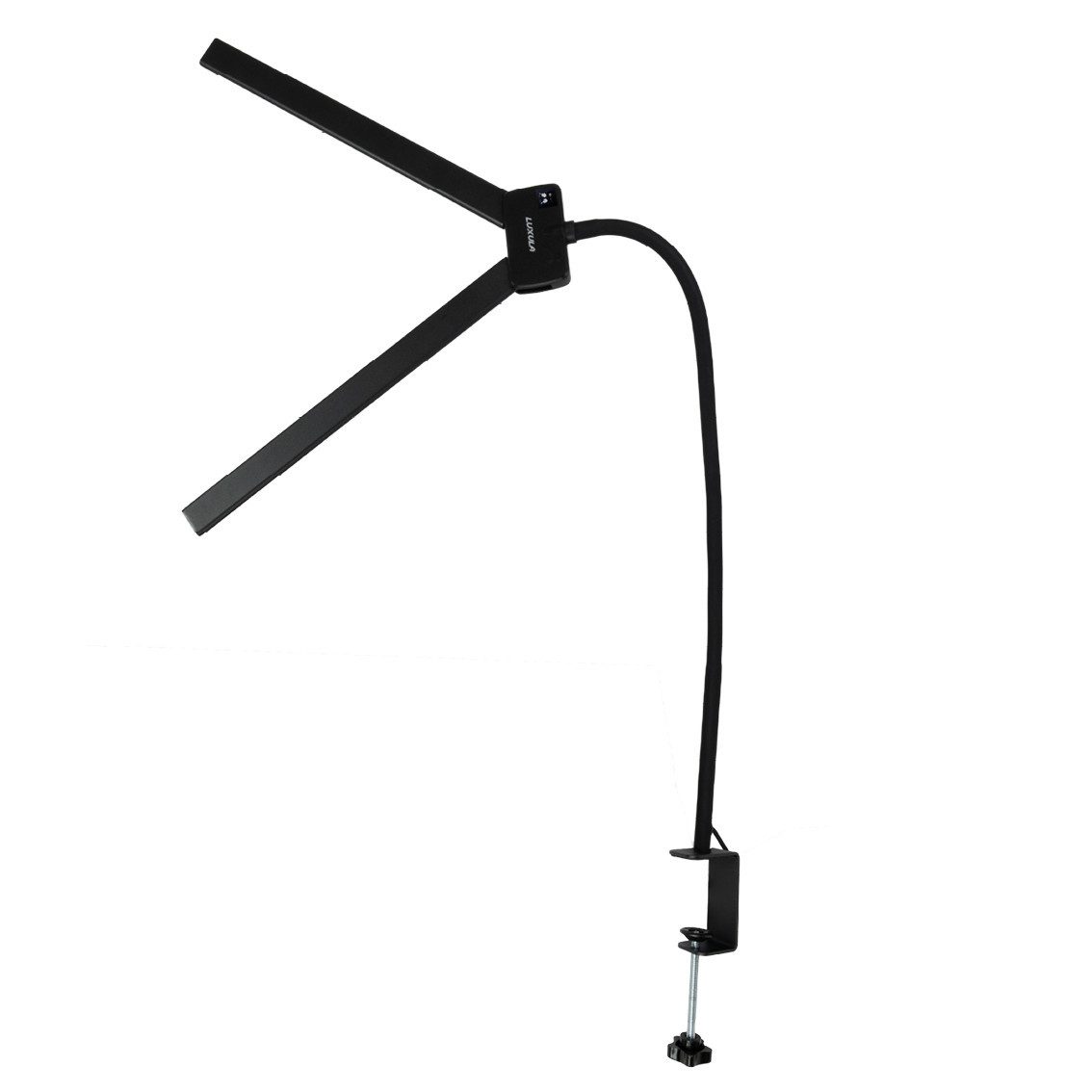 LUXULA LED Schreibtischlampe Doppelkopf Tischleuchte, LED fest integriert, 3000-6500K Warm- Kaltweiß, Kontaktloser Sensor, Klemmbar