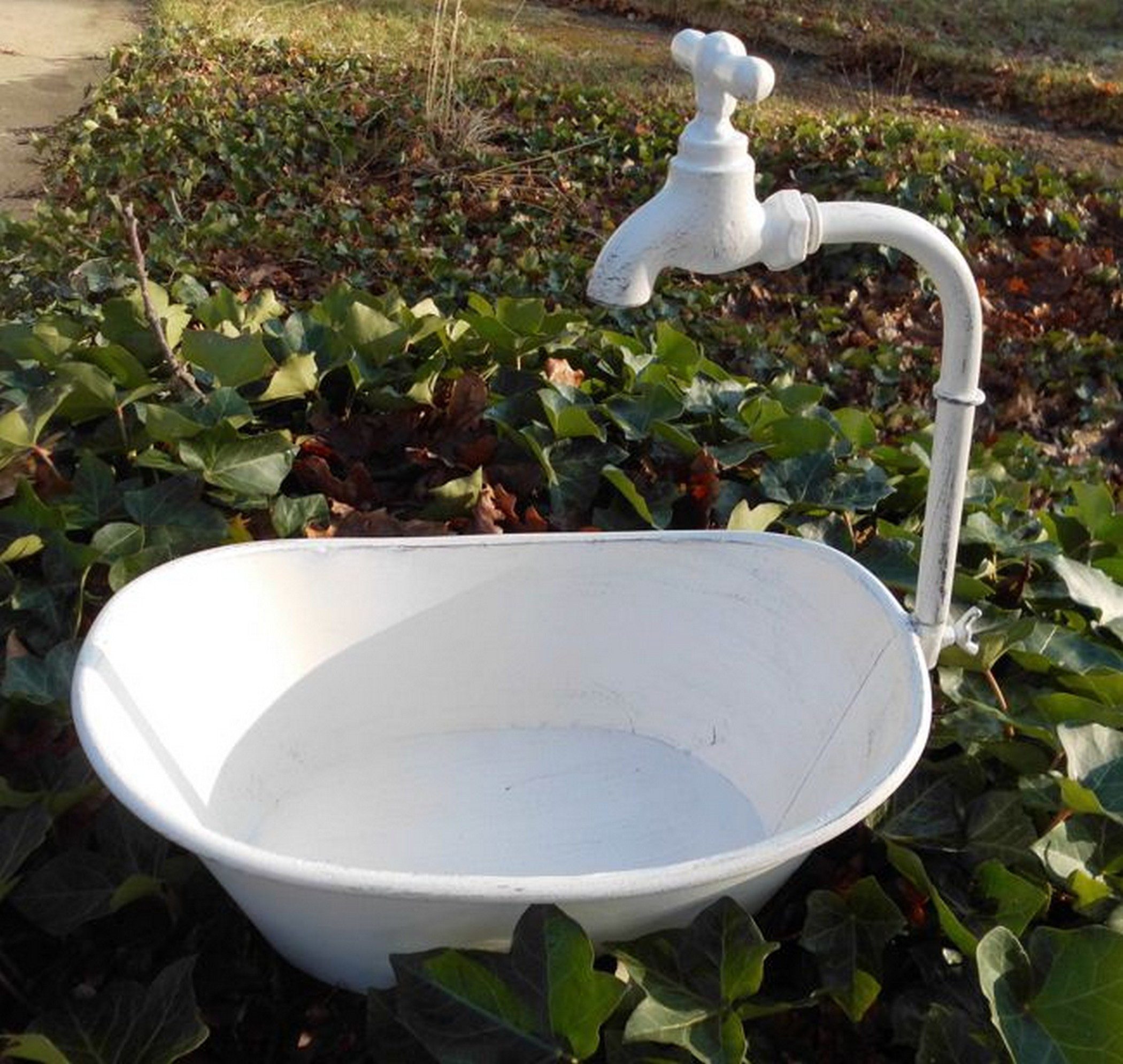 Deko-Impression Pflanzschale Wanne mit Deko-Wasserhahn Blumentopf günstig online kaufen