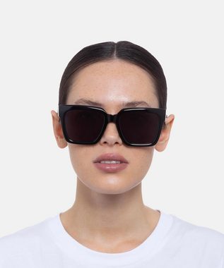 LE SPECS Sonnenbrille Damen - Trampler Sonnenbrille in Schwarz rechteckig mit UV-Schutz