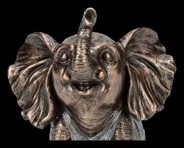 Figuren Shop GmbH Tierfigur Elefanten Figur beim Yoga - Kobra - Fantasy Tierfigur Dekoration Dekof