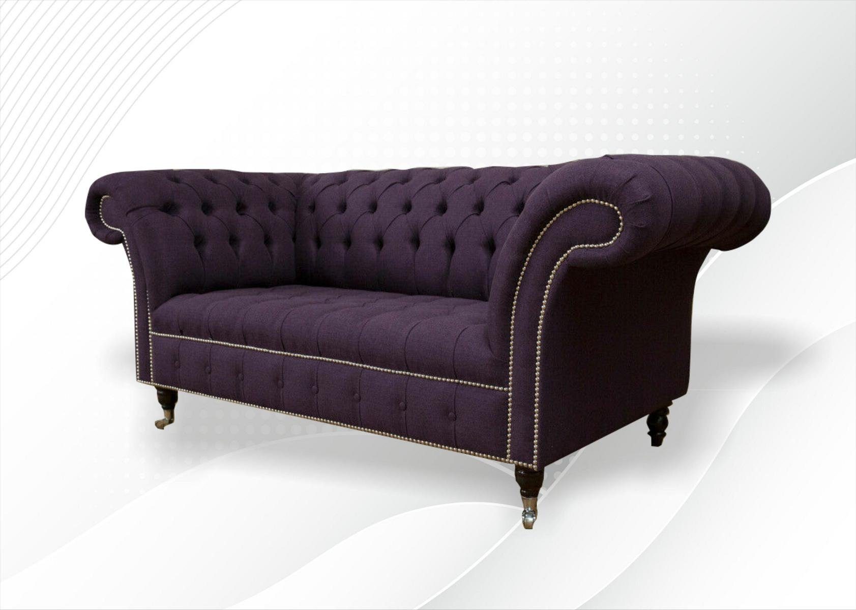 JVmoebel Chesterfield-Sofa, 2 Sitzer Design Sofa 185 cm Couch Chesterfield
