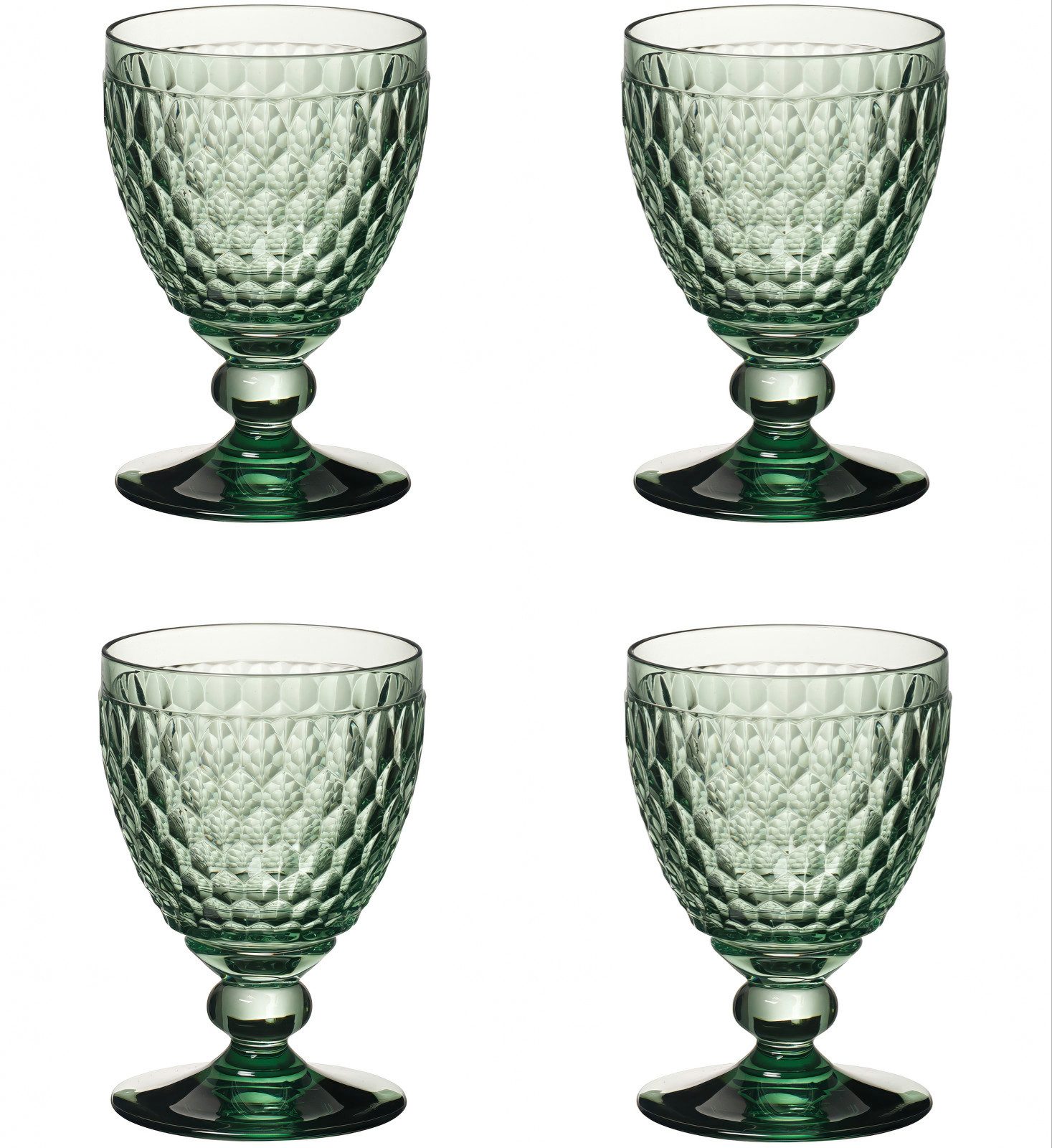 Villeroy & Boch Rotweinglas Boston Coloured, Kristallglas, Spülmaschinengeeignet, Grün, Motiv: Boston