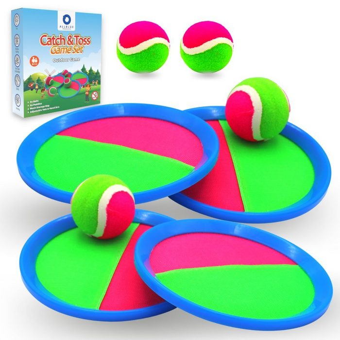 AllBlue products Spielzeug-Gartenset Klettballspiel für Kinder Velcro Ball (9-tlg)