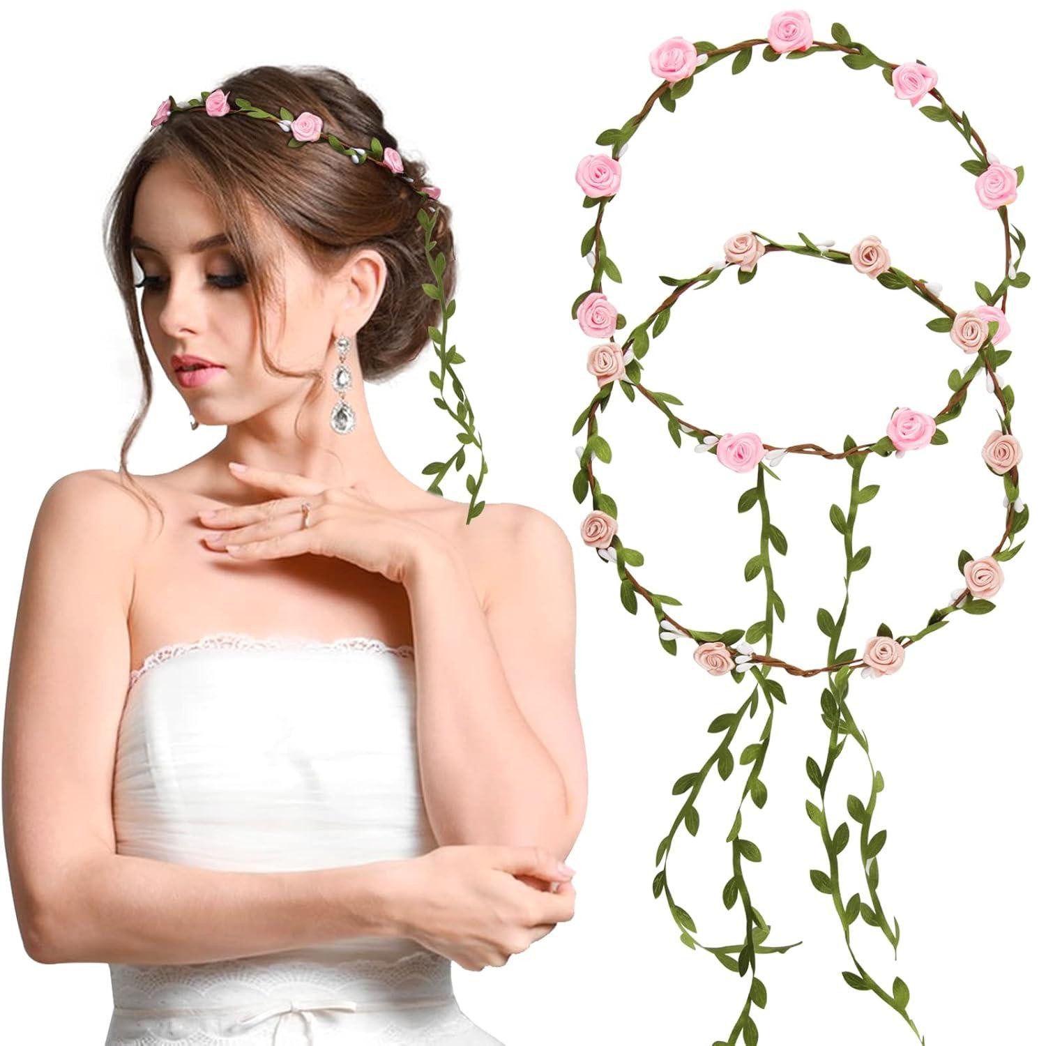 Haarreif Blumenkranz Haarband Damen Mädchen Hochzeit Party Geburtstag