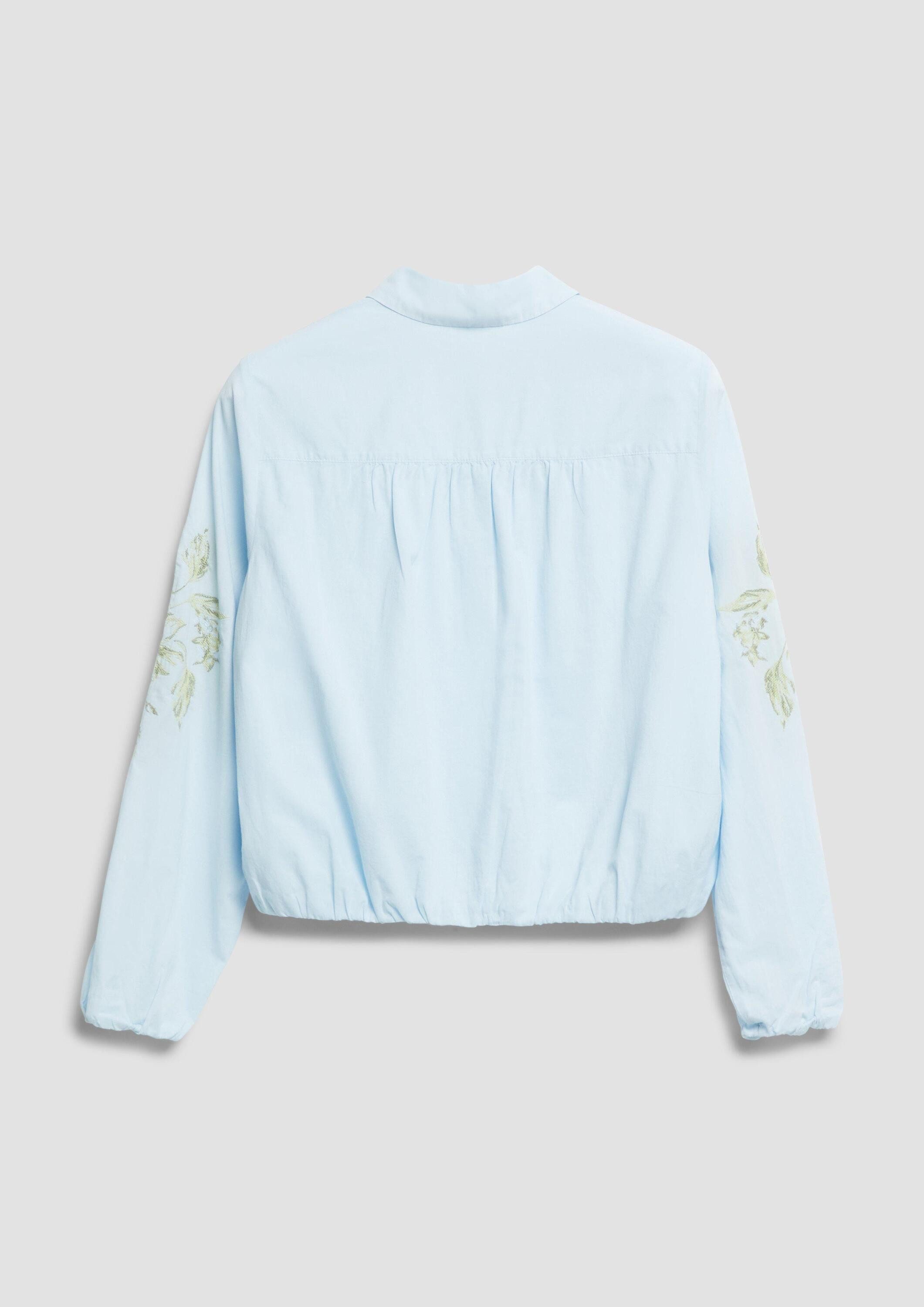 s.Oliver Langarmbluse Bluse Baumwollbluse im O-Shape mit Stickerei