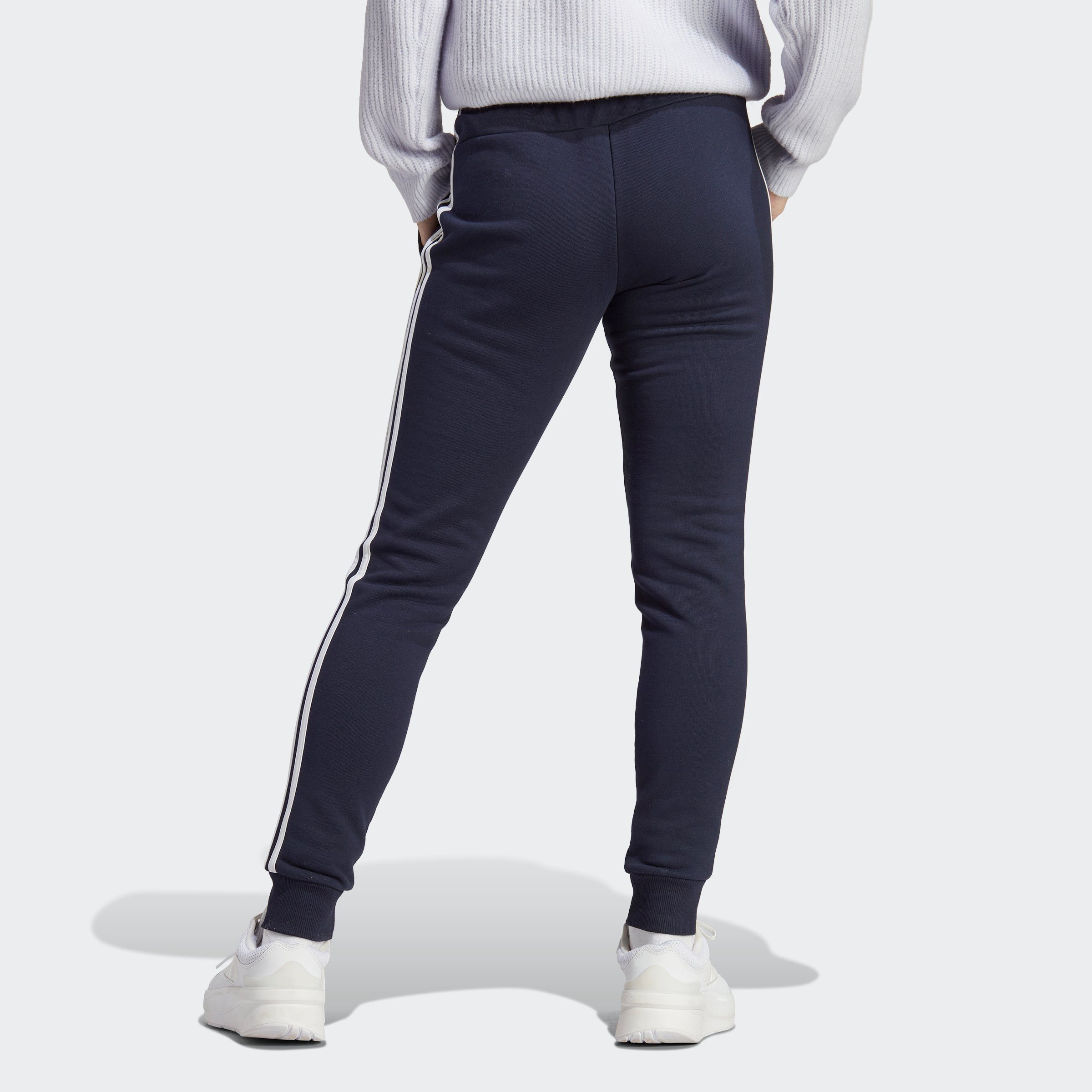 legink/white Jogginghose HOSE adidas FRENCH (1-tlg) ESSENTIALS Sportswear TERRY 3STREIFEN CUFFED