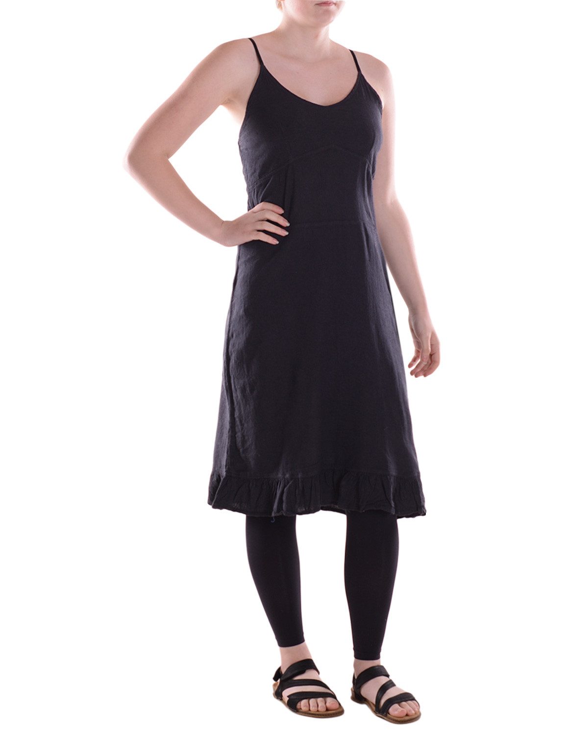 Vishes Sommerkleid Damen knielanges Kleid Baumwolle Casual ärmellos Spaghetti-Träger Alternative Bekleidung, Ethno, Hippie, Retro Style