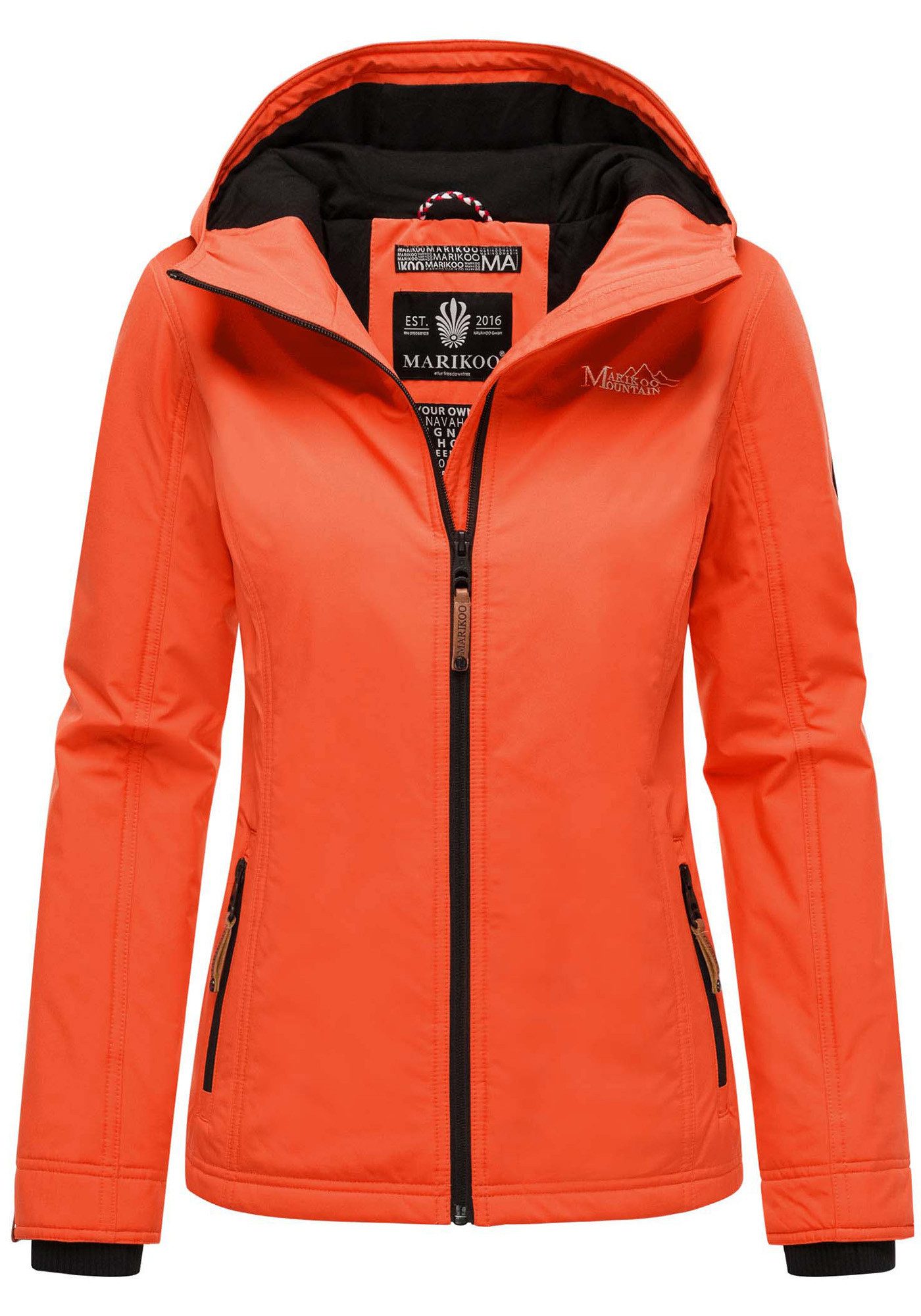 Marikoo Outdoorjacke Brombeere Sportliche Übergangsjacke mit Kapuze und schützendem Kragen – Bild 4 von 5