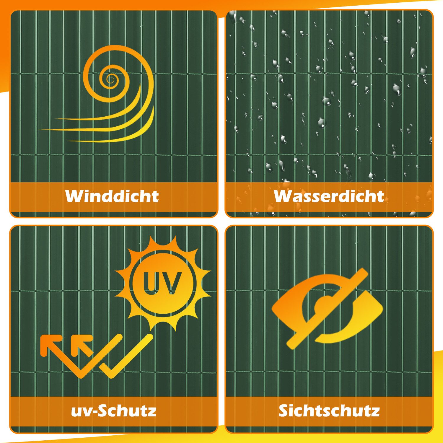 Clanmacy Balkonsichtschutz PVC Sichtschutzmatte mit verstärkter günstig online kaufen