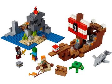 LEGO® Konstruktionsspielsteine LEGO Minecraft™ - Das Piratenschiff-Abenteuer, (Set, 386 St)