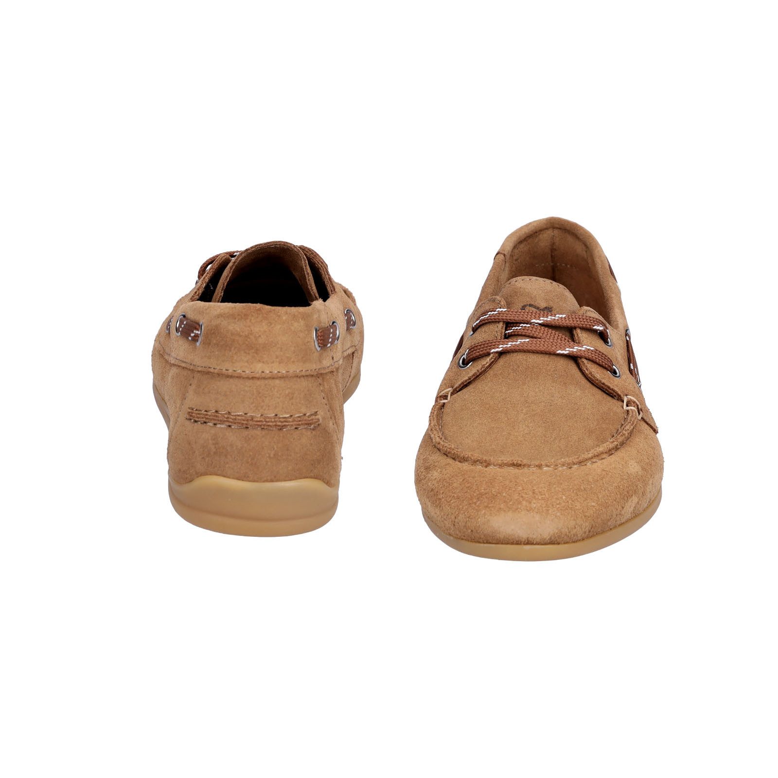 MIDS MELVA Damen Schnürschuh braun aus Velourleder, Loafer im Mokassin-Stil mit Lederfutter