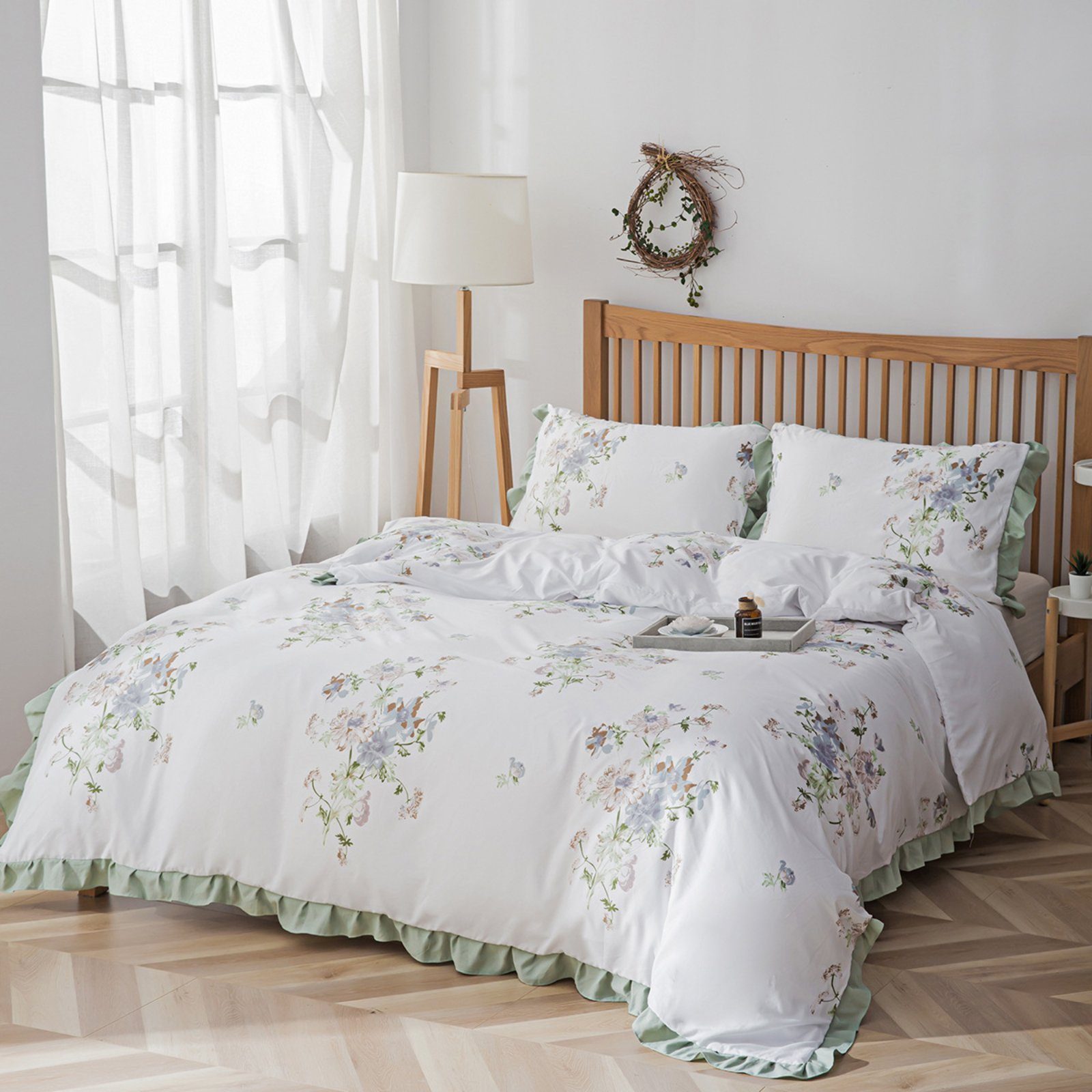 BYSURE Bettwäsche, Polyester, 3 teilig, Romantisch Blümchen Bettwäsche, Weiche