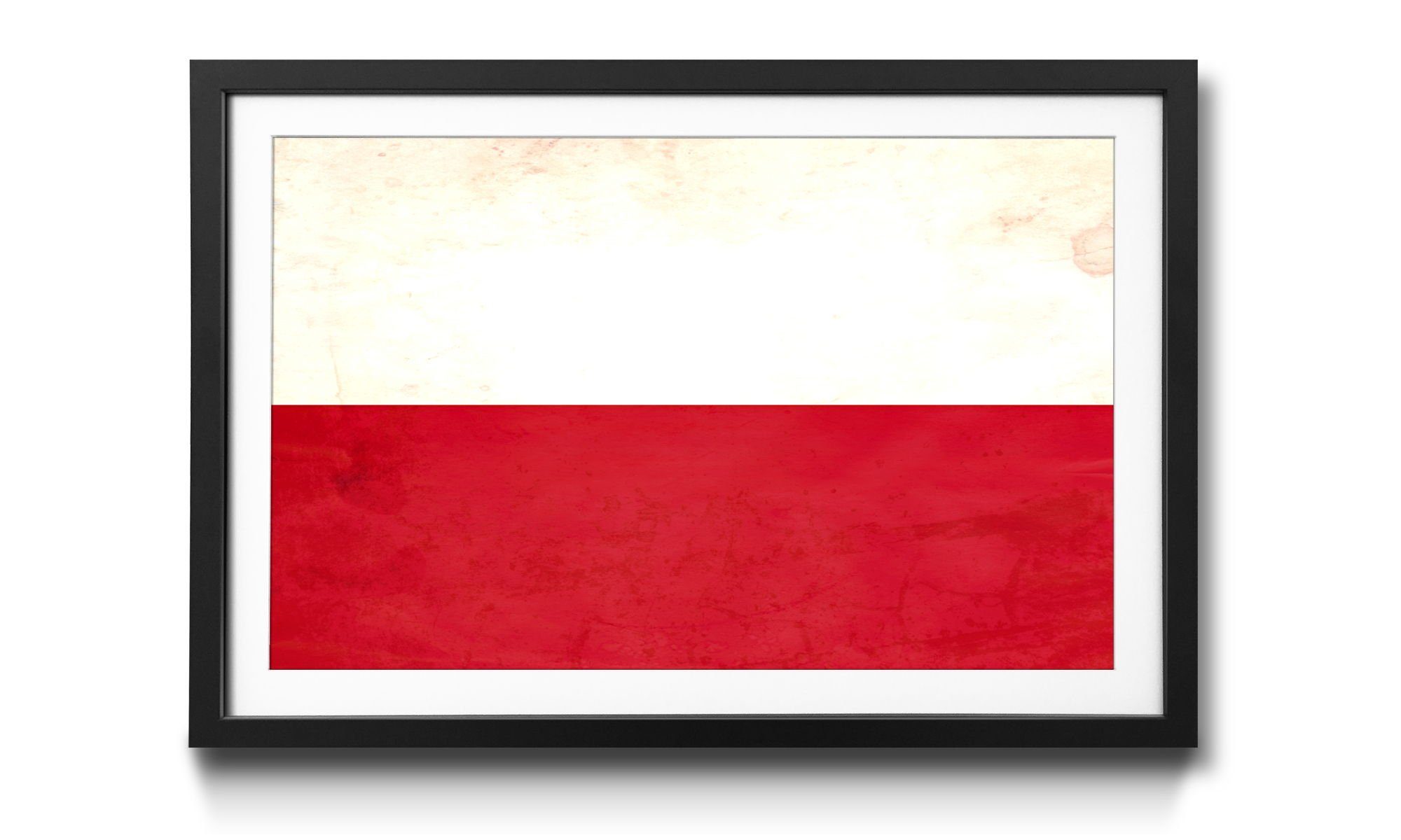 WandbilderXXL erhältlich 4 Größen Rahmen Flagge, Wandbild, mit in Bild Polen,