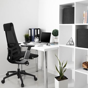 hjh OFFICE Drehstuhl Profi Bürostuhl GENIDIA SMART BLACK CM Netzstoff (1 St), Schreibtischstuhl ergonomisch