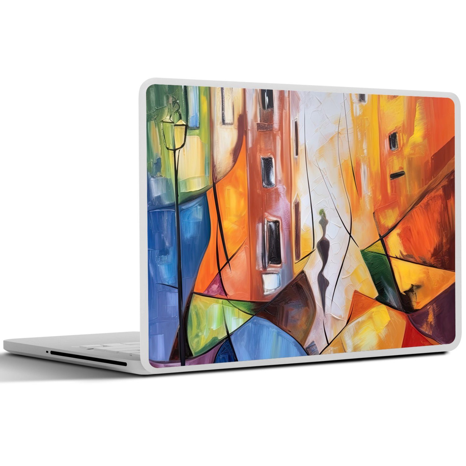 vor Folie, - St), MuchoWow Kunst Sticker - - Abstrakt Laptop Aufkleber, Folien Cover, Wandsticker Farben (1 Kratzern Schutz Malerei